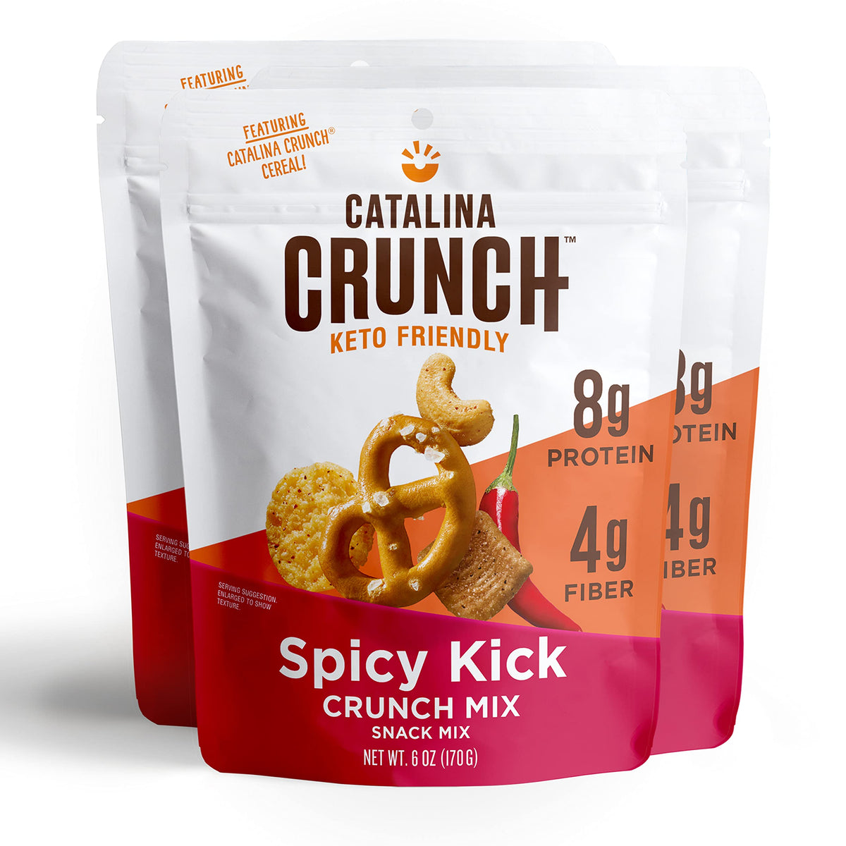 Catalina Crunch Mix Spicy Kick – Keto Snack Mix (Pack of 3, 6oz Each)