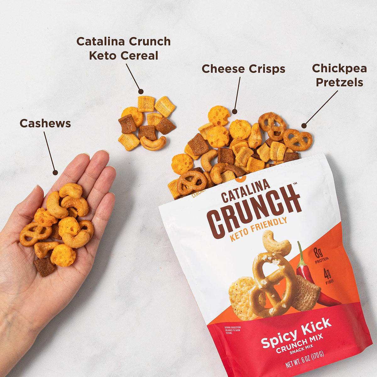Catalina Crunch Mix Spicy Kick – Keto Snack Mix (Pack of 3, 6oz Each)