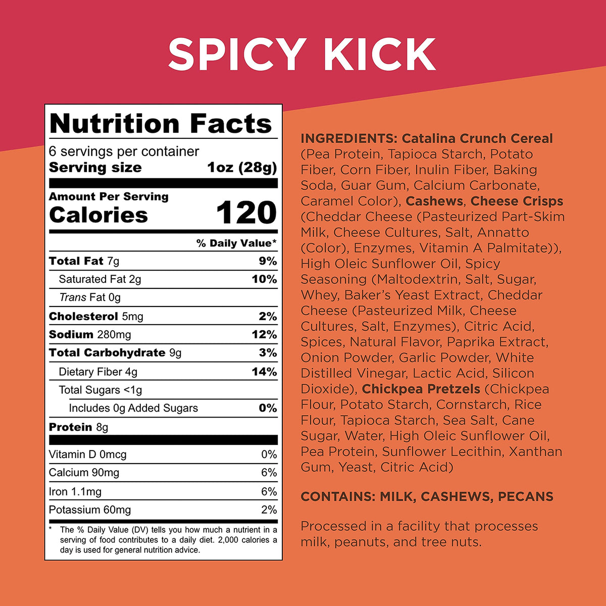 Catalina Crunch Mix Spicy Kick – Keto Snack Mix (Pack of 3, 6oz Each)