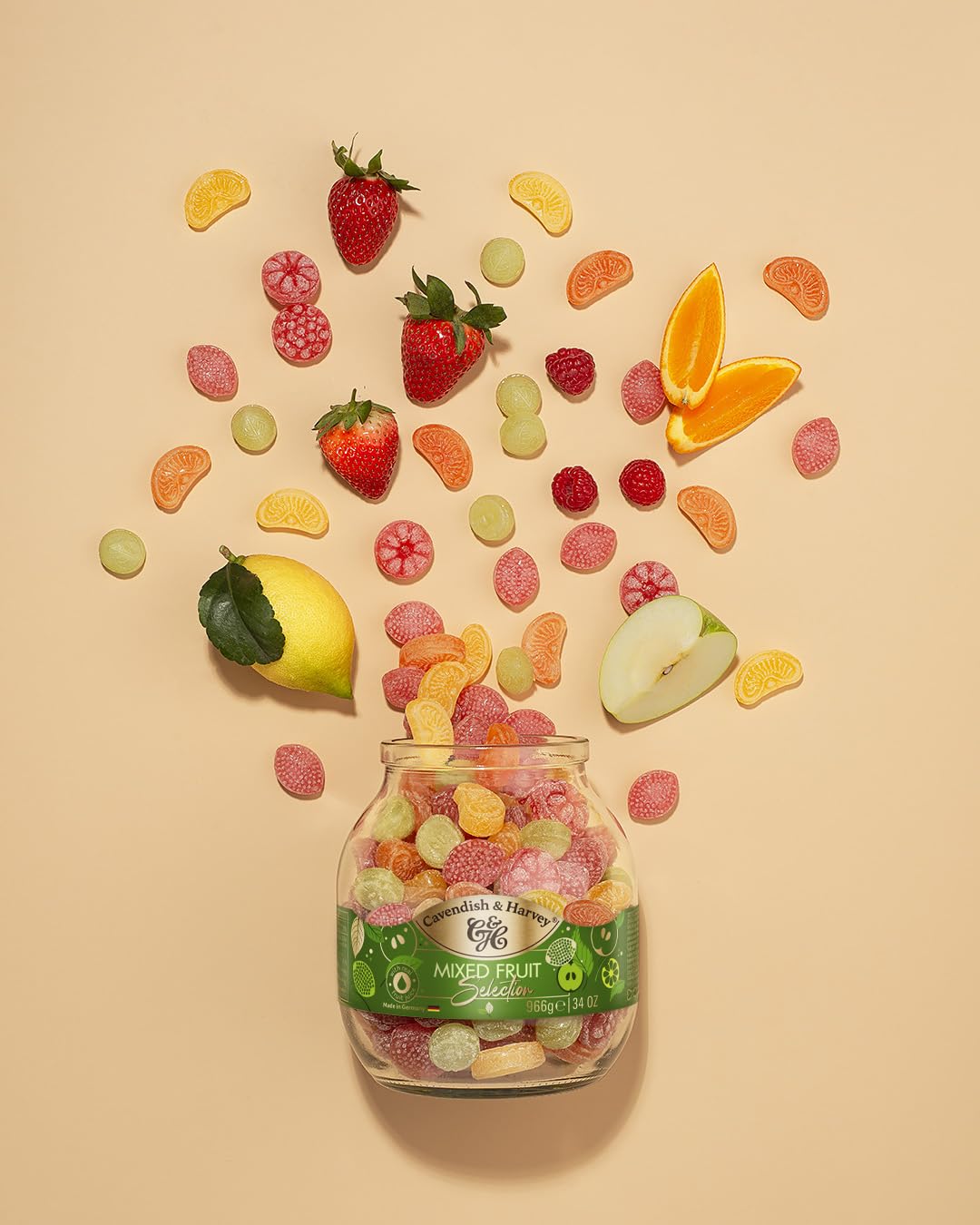 Cavendish & Harvey Mixed Fruit Drops – 34 oz Jar | Premium German Candy