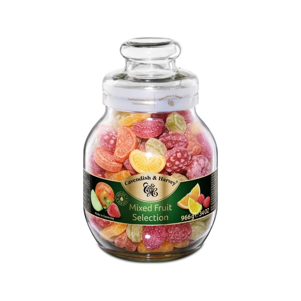 Cavendish & Harvey Mixed Fruit Drops – 34 oz Jar | Premium German Candy
