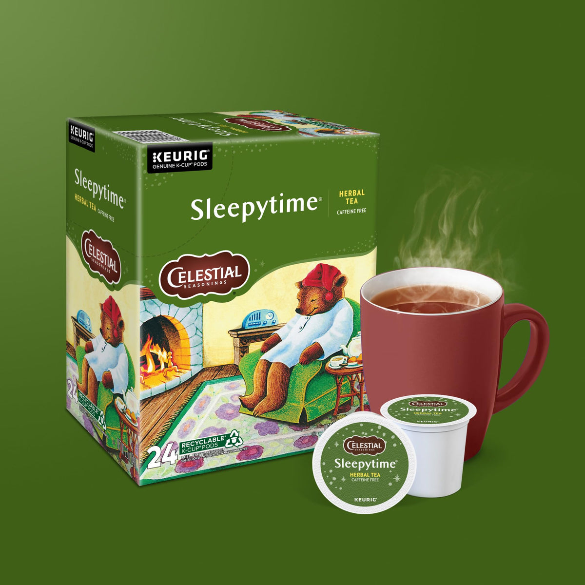 Celestial Seasonings Sleepytime Herbal Tea K-Cup Pods (96 Count) – Caffeine-Free, Kosher