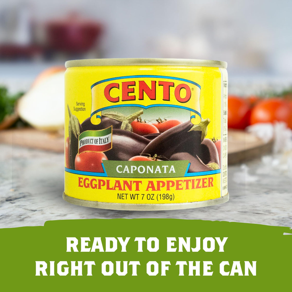 Cento Caponata Eggplant Appetizer – Italian Caponata in Marinade, 7 oz Can (Pack of 12)