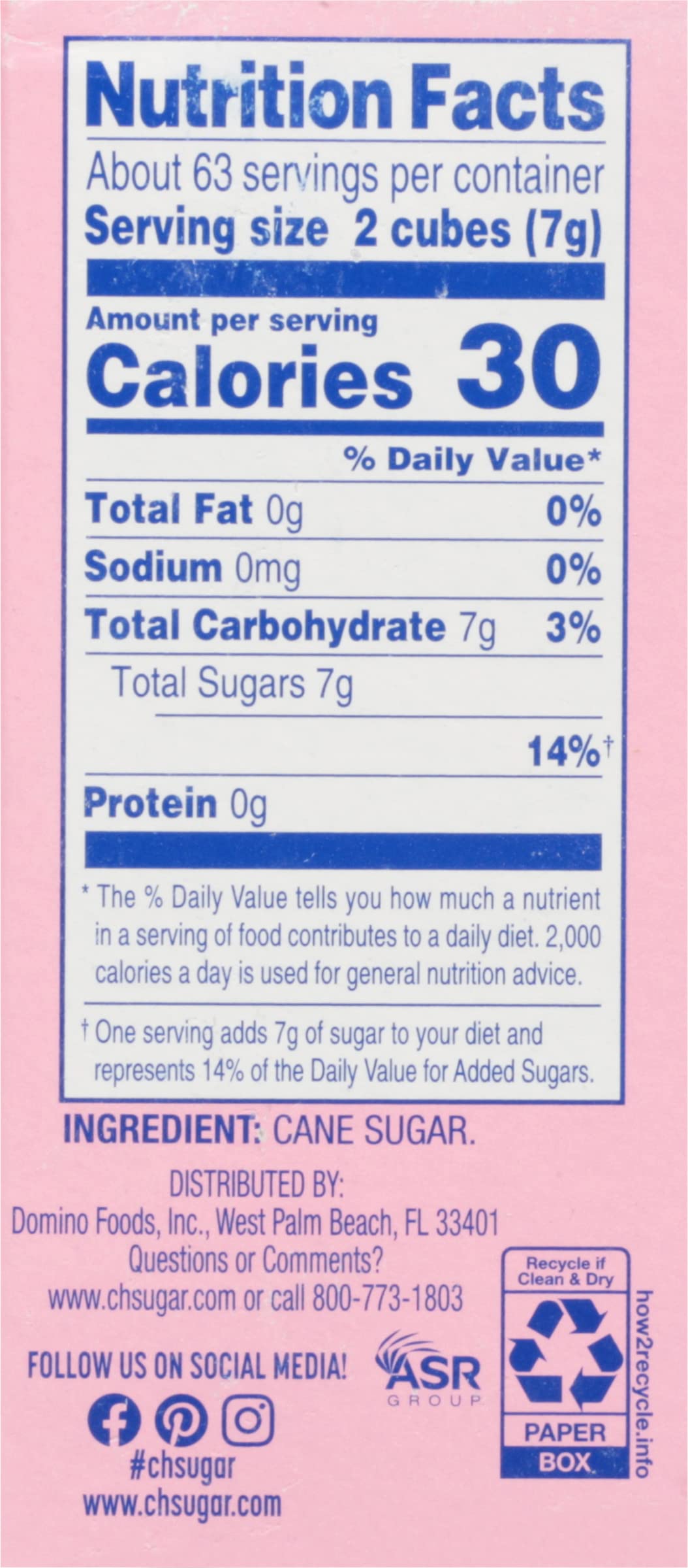 C&H Premium Pure Cane Sugar Cubes — 1 lb Boxes (Pack of 3) for Coffee & Tea, Portion Control