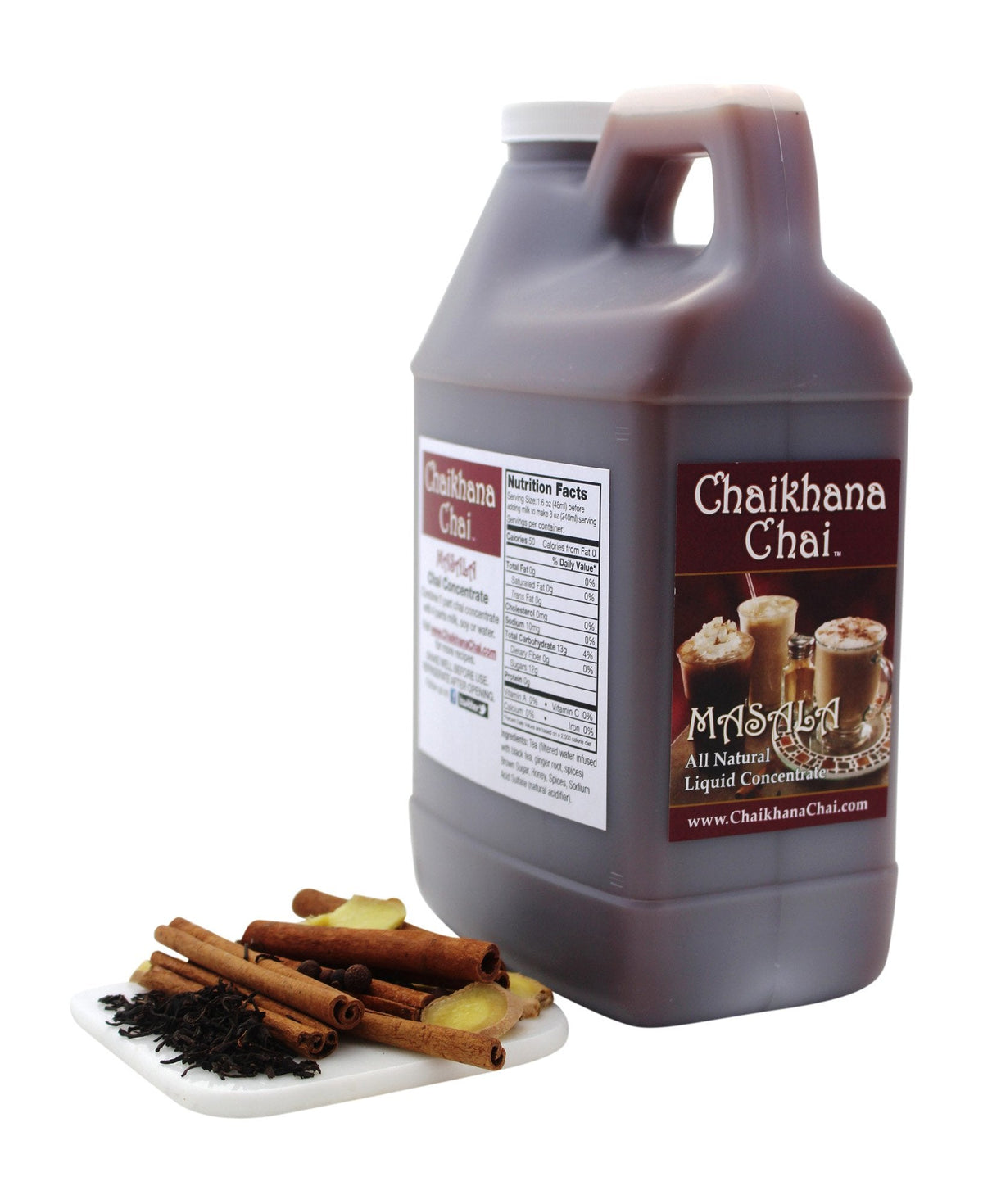 Chaikhana Chai Spicy Masala Chai Concentrate — Makes 40 Drinks, Slow Brewed with Organic Black Tea