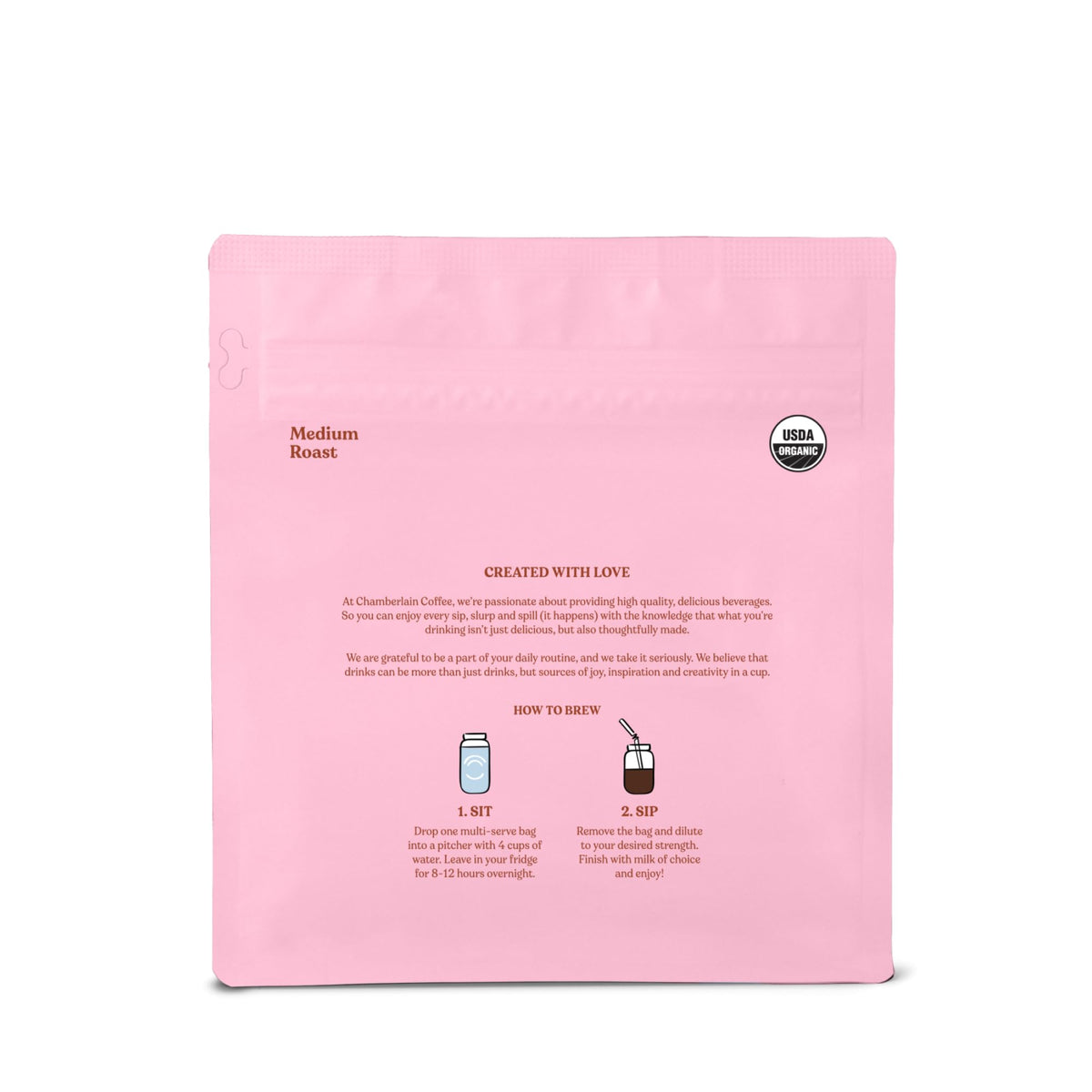 Chamberlain Coffee Organic Vanilla Cold Brew Bags | Premeasured & Ready to Brew | Makes 4 Cups per Bag | 8.5 oz