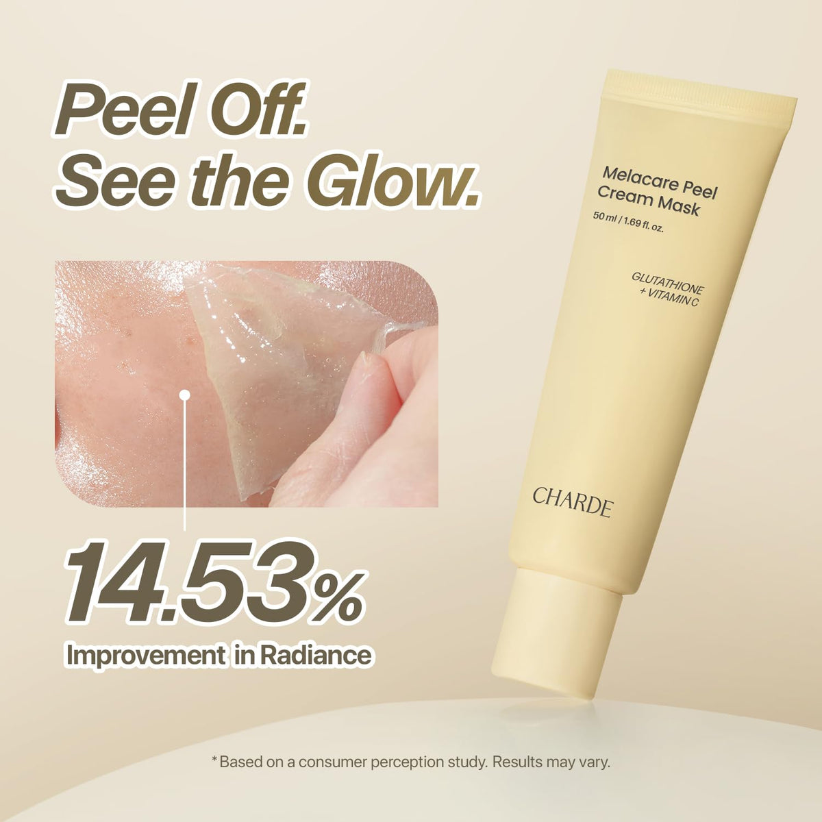CHARDE Peel Off Cream Mask for Dark Spots, Brighter, Even Skin (1.69 fl oz)