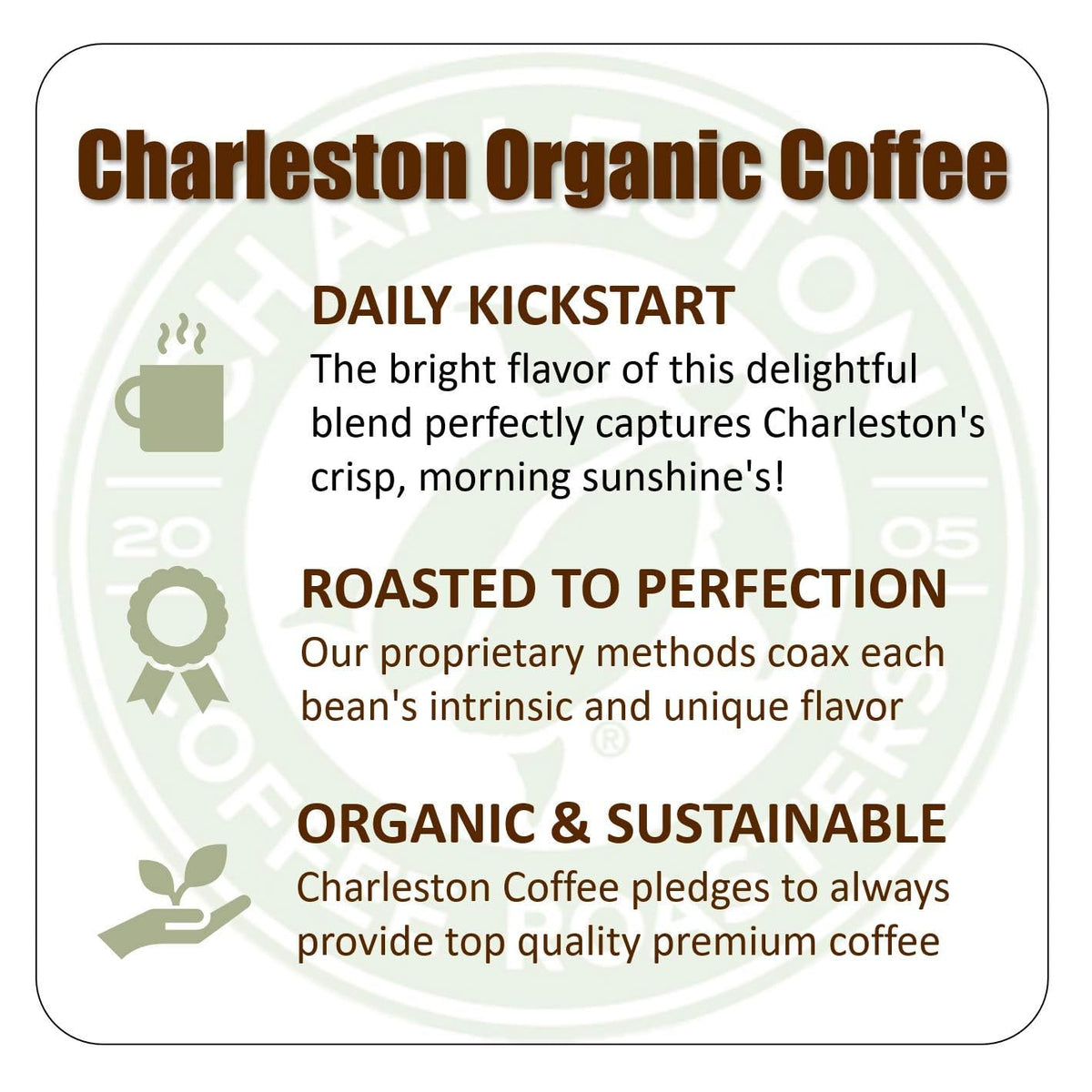 Charleston Coffee Roasters | Organic Ground Coffee – Medium Roast, 28oz