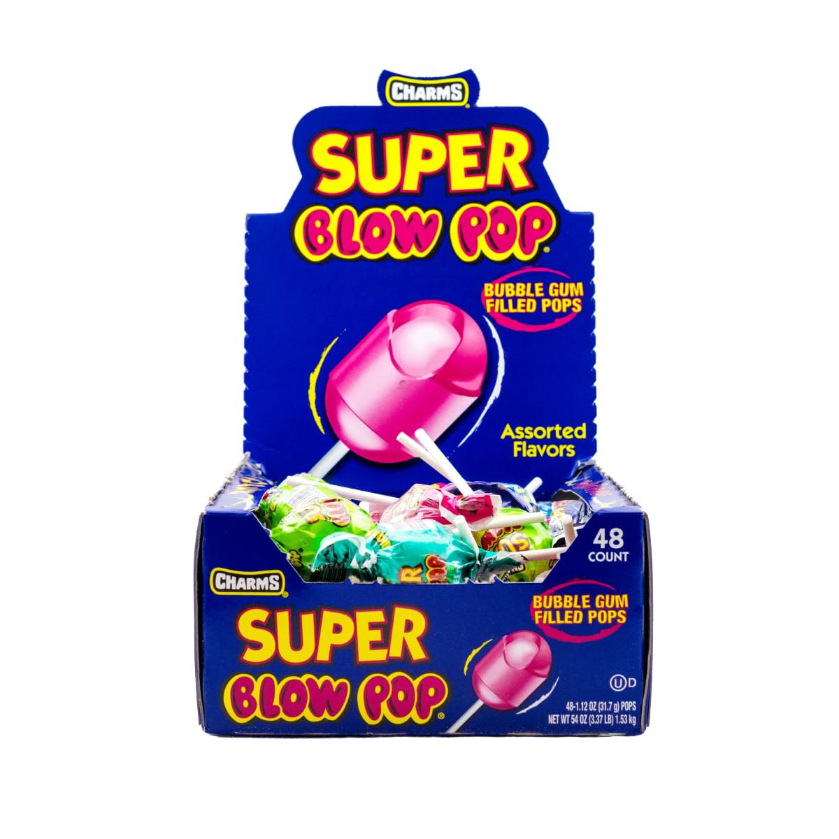 Charms Blow Pop Lollipops – 48-Count Dual Candy & Gum Treats | Tootsie Roll
