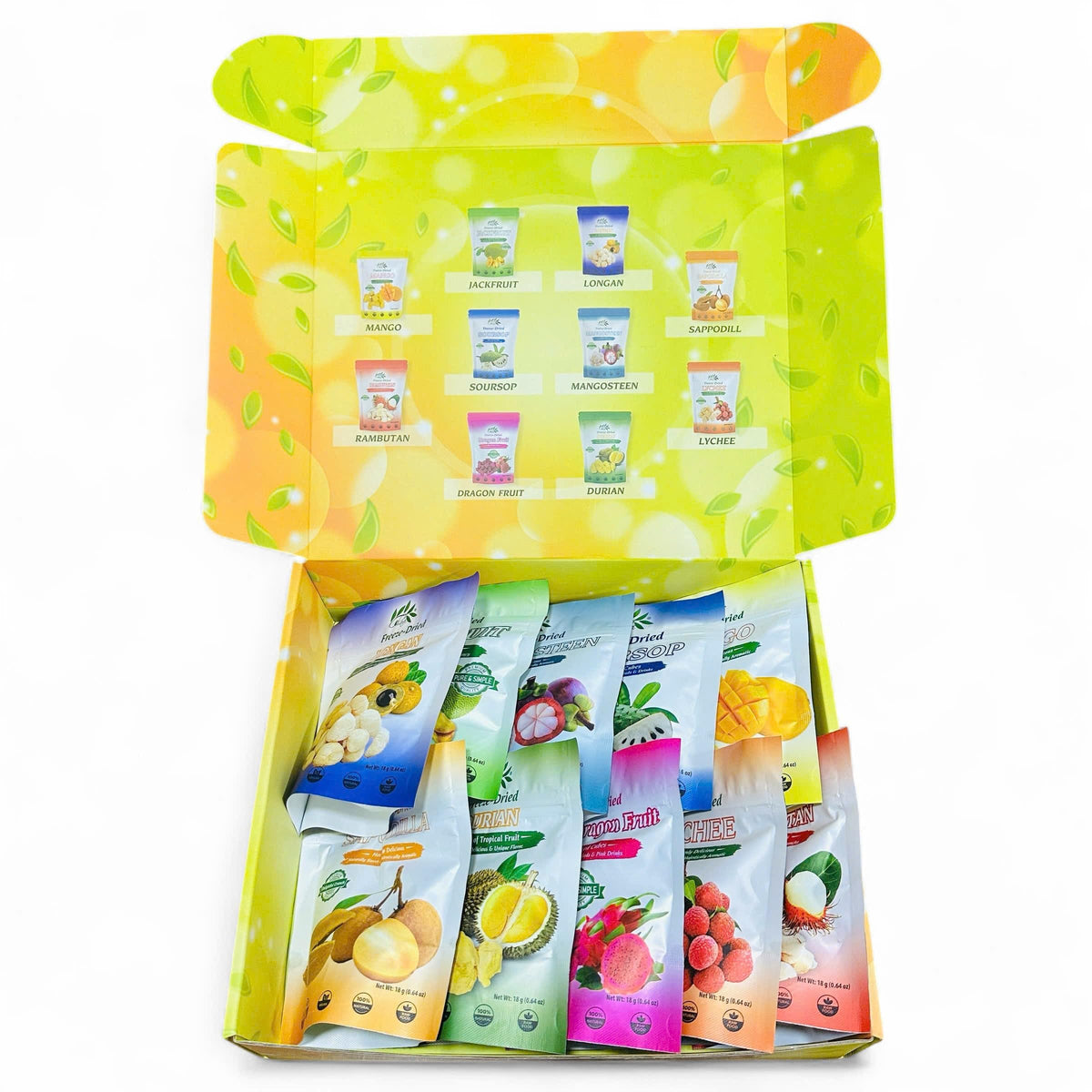 CHAVI Freeze-Dried Exotic Tropical Fruits Gift Box (Pack of 10) – No Additives, Non-GMO, Vegan, Gluten-Free | 180 g