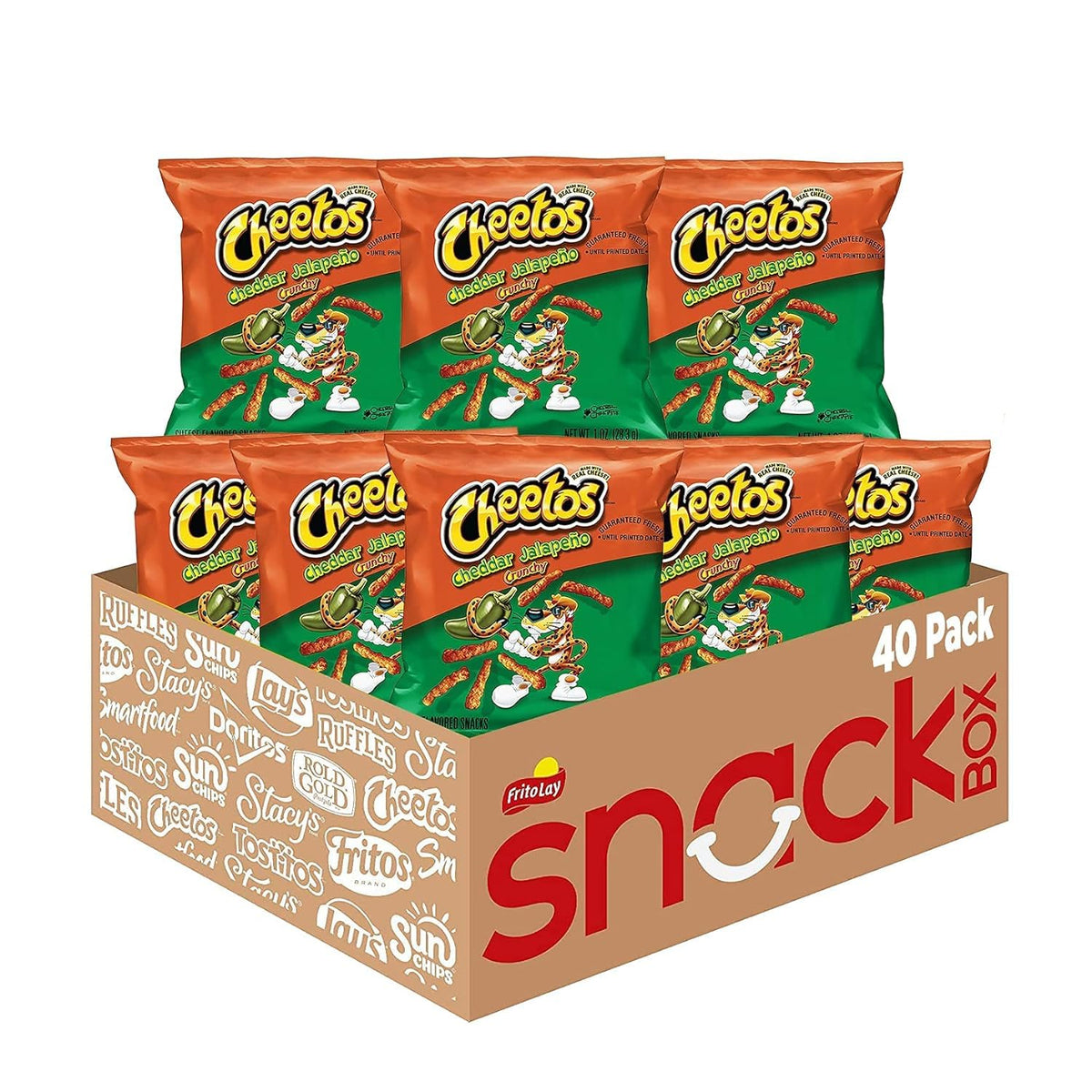 Cheddar Jalapeño Cheetos Cheese Flavored Snacks – 1 oz Bags, Pack of 40