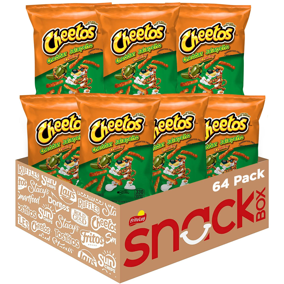 Cheetos Crunchy Cheddar Jalapeño Snacks – 2 oz, 64-Pack Bulk