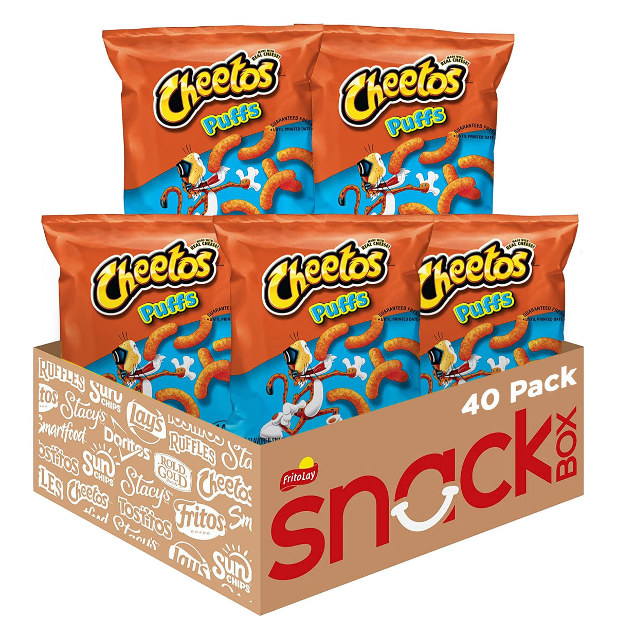 CHEETOS Cheese Flavored Snacks, Puffs – 0.875 oz Pack of 40