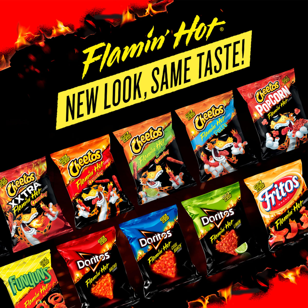 Cheetos Cheese Flavored Snacks Flamin' Hot Mix Variety Pack – 40 Single-Serve Bags