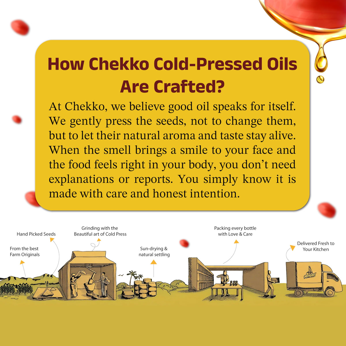 Chekko Cold Pressed Peanut Oil 5 L - Unrefined Groundnut Oil, High Smoke Point, Non-GMO