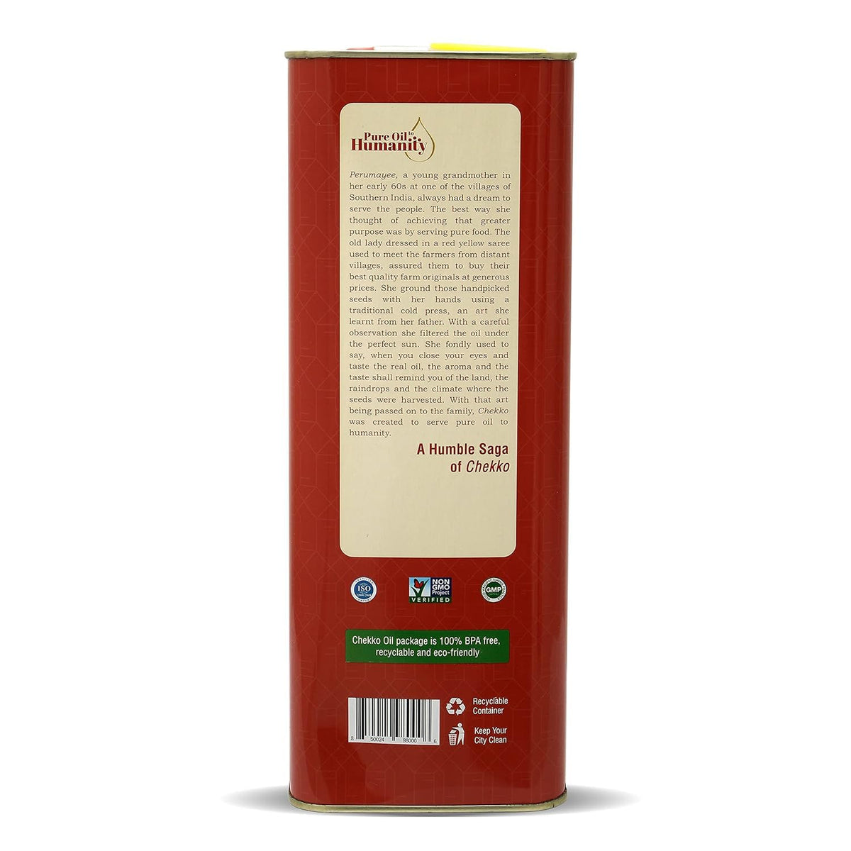 Chekko Cold Pressed Peanut Oil 5 L - Unrefined Groundnut Oil, High Smoke Point, Non-GMO