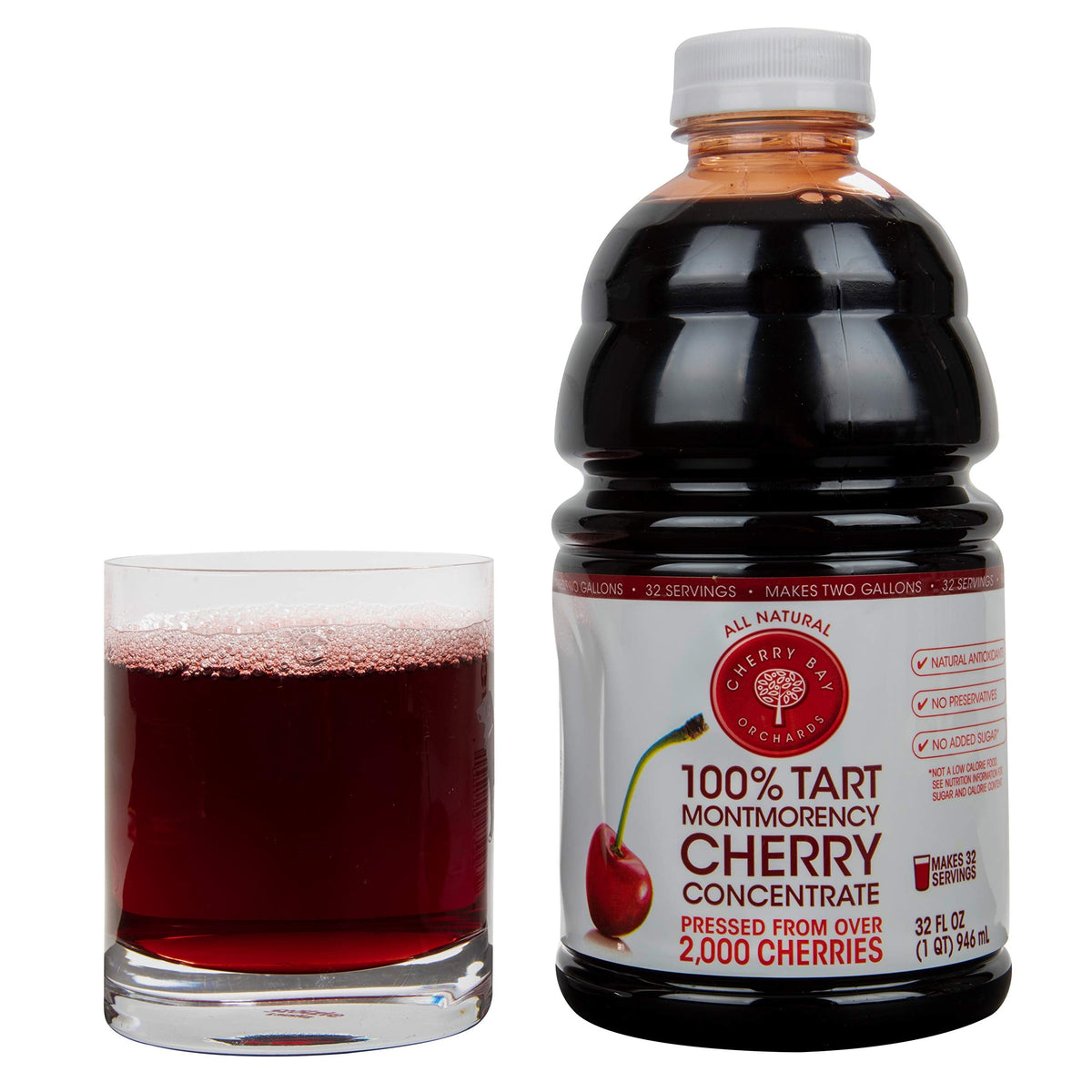 Cherry Bay Orchards Tart Cherry Concentrate - Natural Sleep Support Juice, 32oz