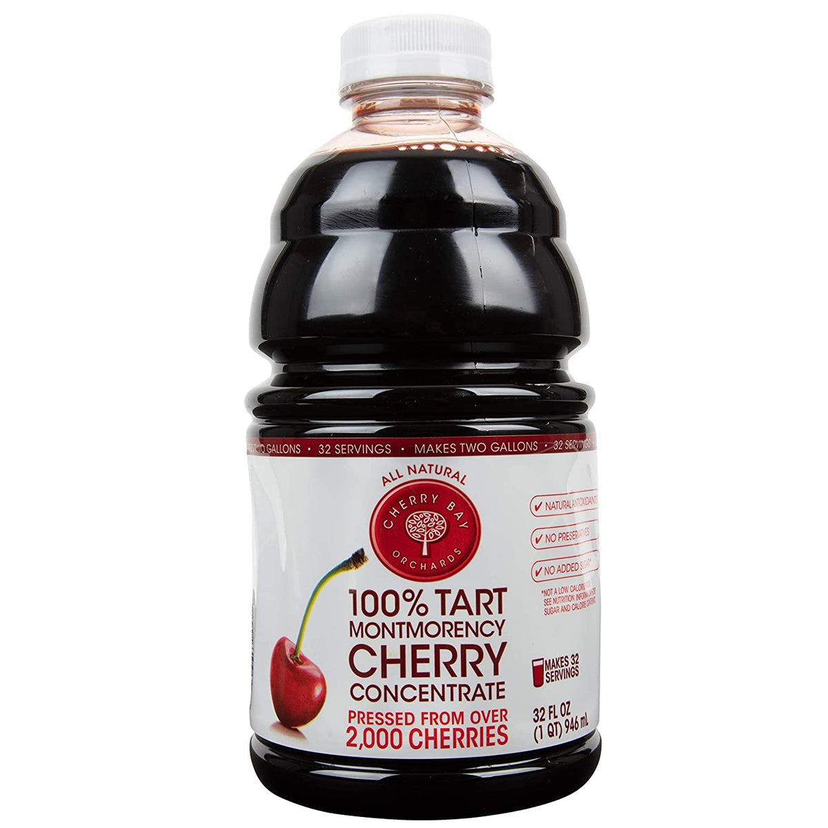 Cherry Bay Orchards Tart Cherry Concentrate - Natural Sleep Support Juice, 32oz