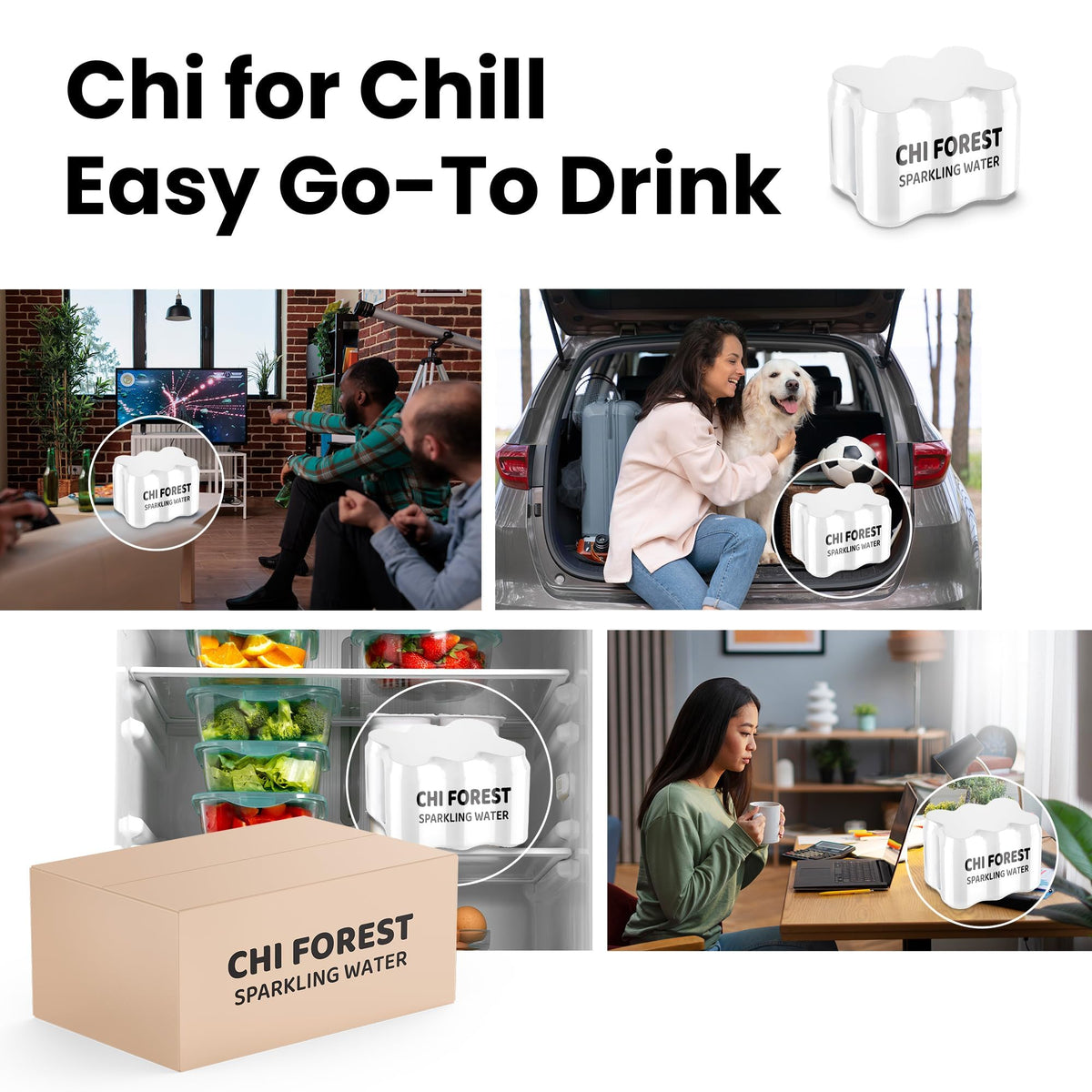 CHI FOREST Mango Sparkling Water: Zero Sugar, Zero Artificial Flavor, 11.16 fl oz Cans (24 Pack)