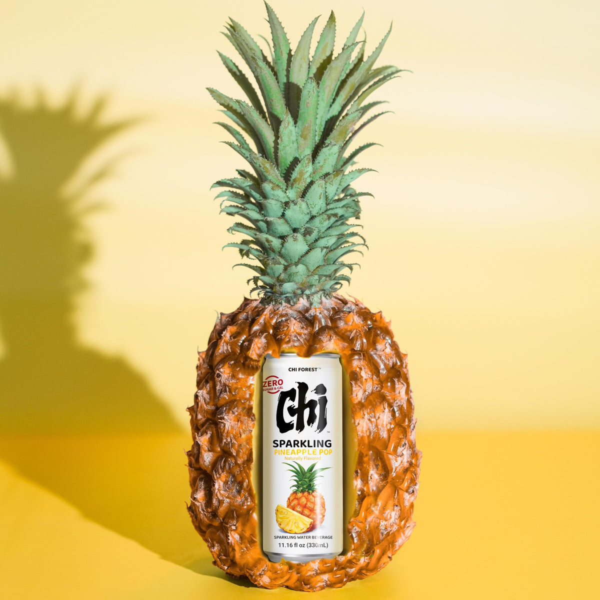 CHI FOREST Pineapple Sparkling Water – Zero Sugar, Zero Calories, 11.16 fl oz Cans (Pack of 24)
