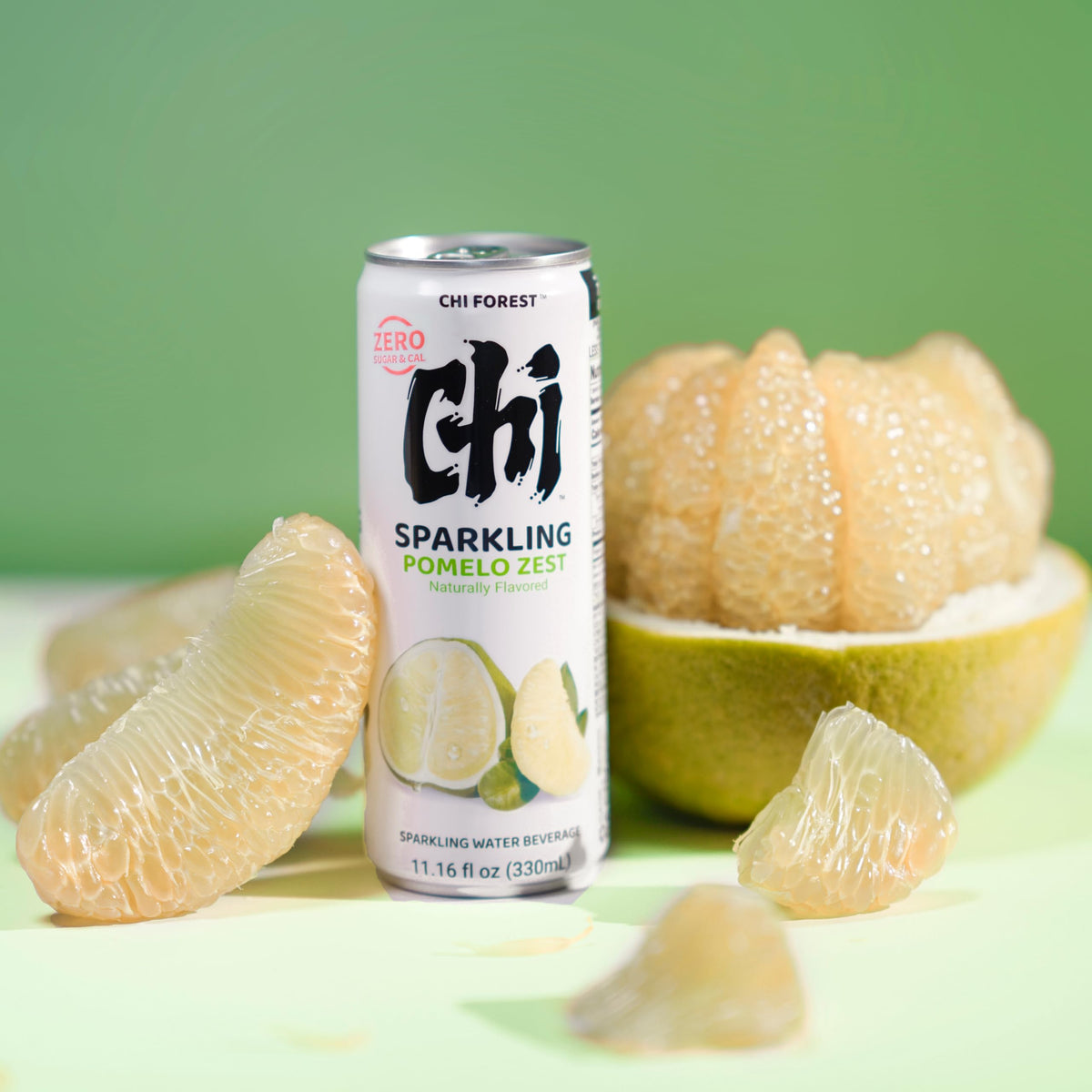CHI FOREST Pomelo Sparkling Water - Zero Sugar, 11.16 oz Cans (Pack of 24)