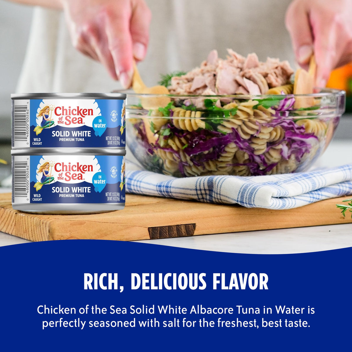 Chicken of the Sea Wild Caught Albacore Tuna in Water – 12 oz Cans, 12-Pack