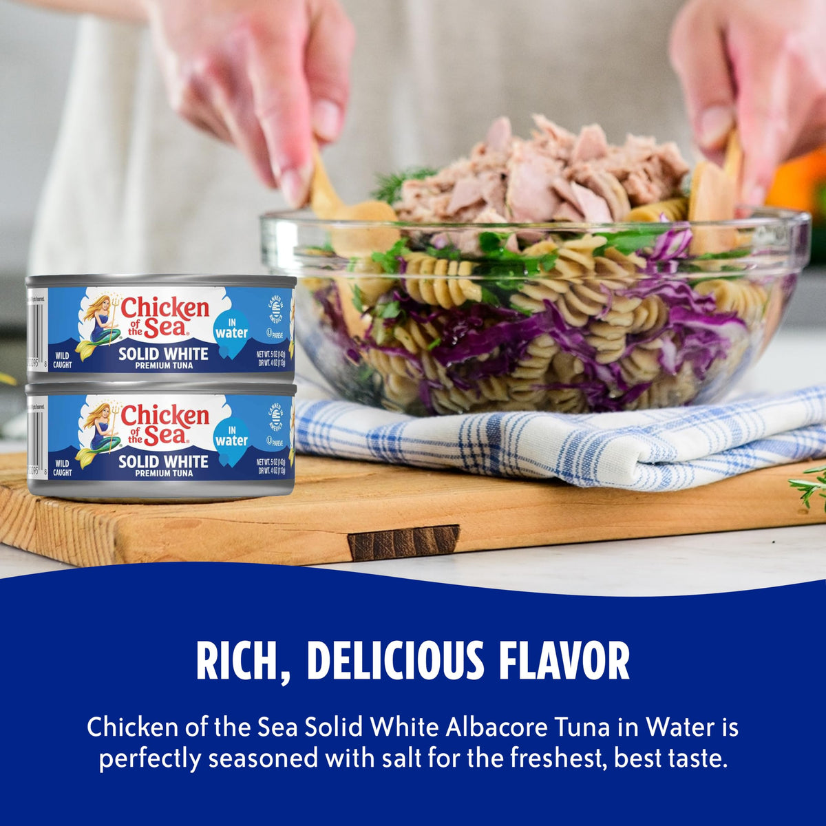 Chicken of the Sea Wild Caught Albacore Tuna in Water – 5 oz Cans, 24-Pack | High Protein