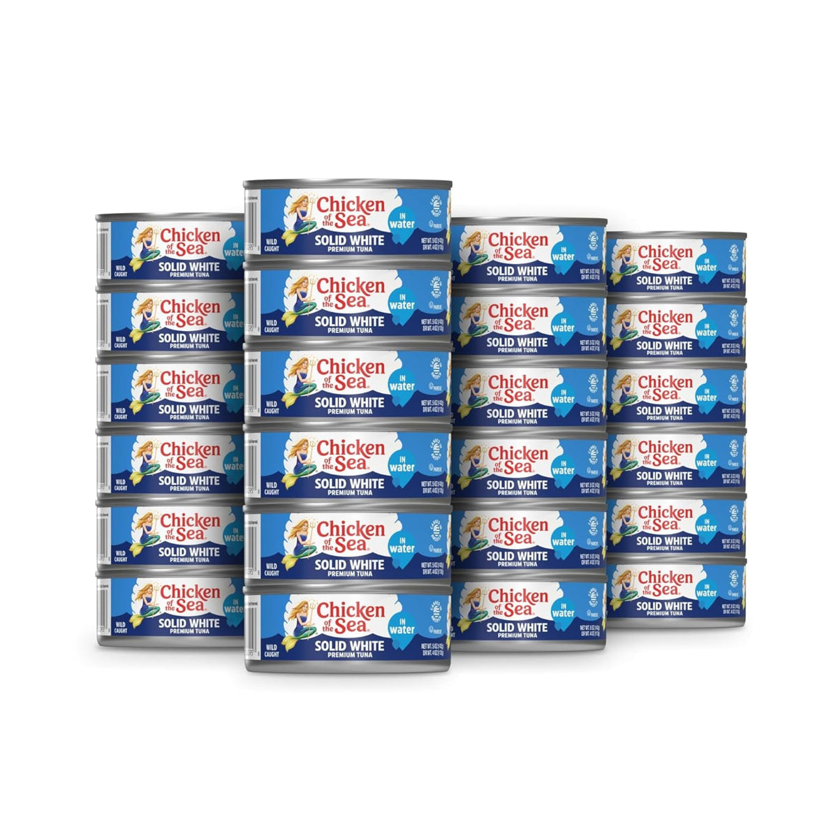 Chicken of the Sea Wild Caught Albacore Tuna in Water – 5 oz Cans, 24-Pack | High Protein
