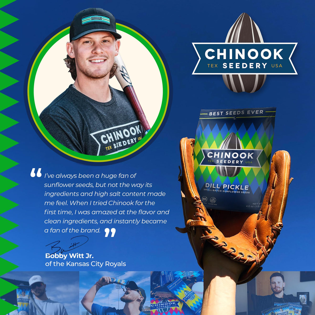 Chinook Seedery Dill Pickle Sunflower Seeds — Jumbo, Low Sodium, Keto Snack (4 oz, 12-Pack)
