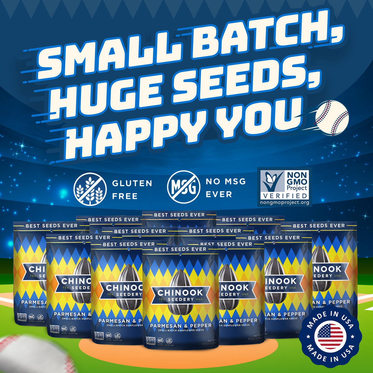 Chinook Seedery Parmesan & Pepper Sunflower Seeds – Low-Sodium, Keto-Friendly, Gluten-Free & Non-GMO – 4 oz Pack (12-Pack)