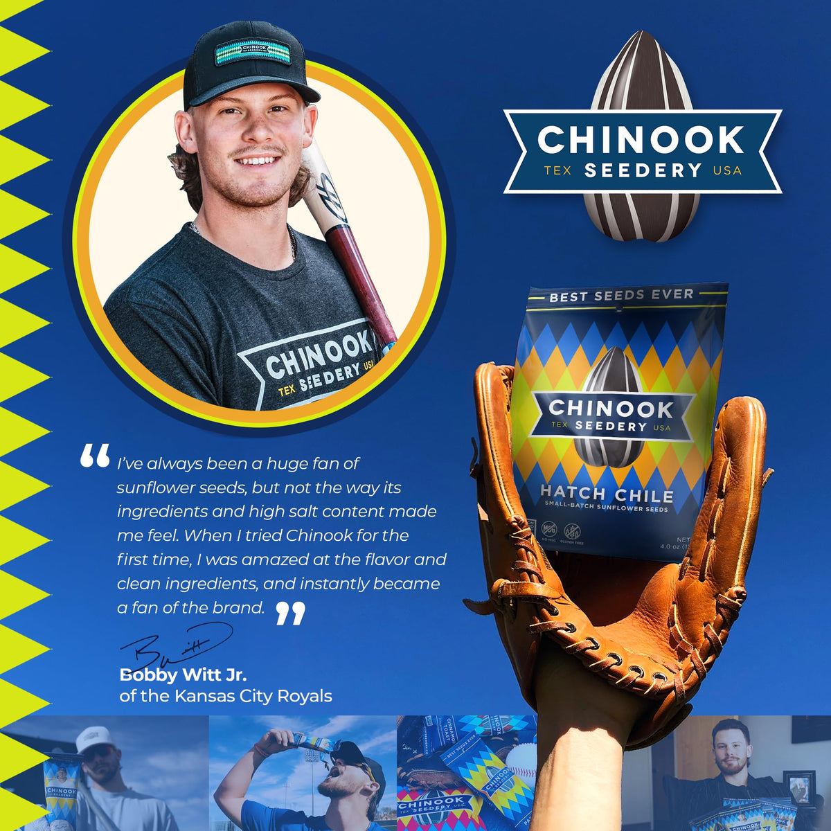 Chinook Seedery Sunflower Seeds to Eat — Hatch Green Chile Roasted Snack, Low Salt, Keto-Friendly, Gluten-Free, Non-GMO — 4 oz (12-Pack)