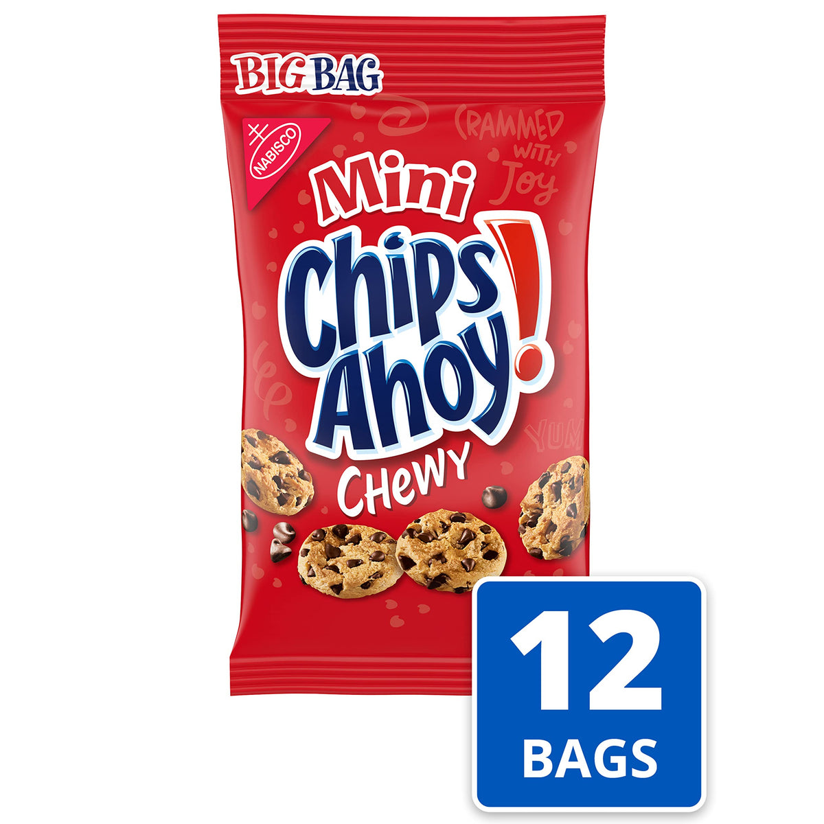 CHIPS AHOY! Mini Chewy Chocolate Chip Cookies – 12x3 oz Big Bags | Soft, Chewy Snack