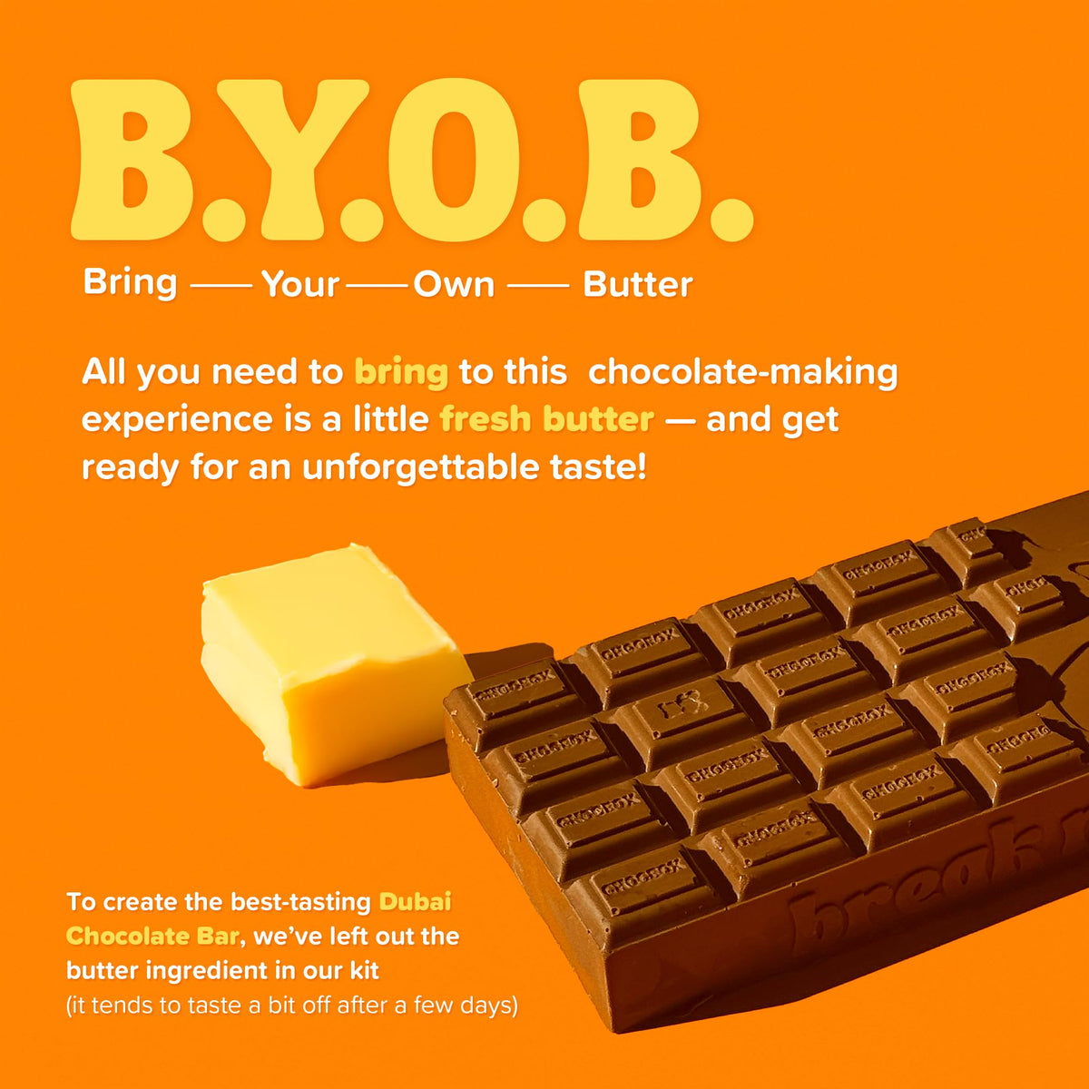 Chocbox Viral Dubai Milk Chocolate Bar Kit – DIY Gift Box with Pistachio Cream, Wafers & Molds