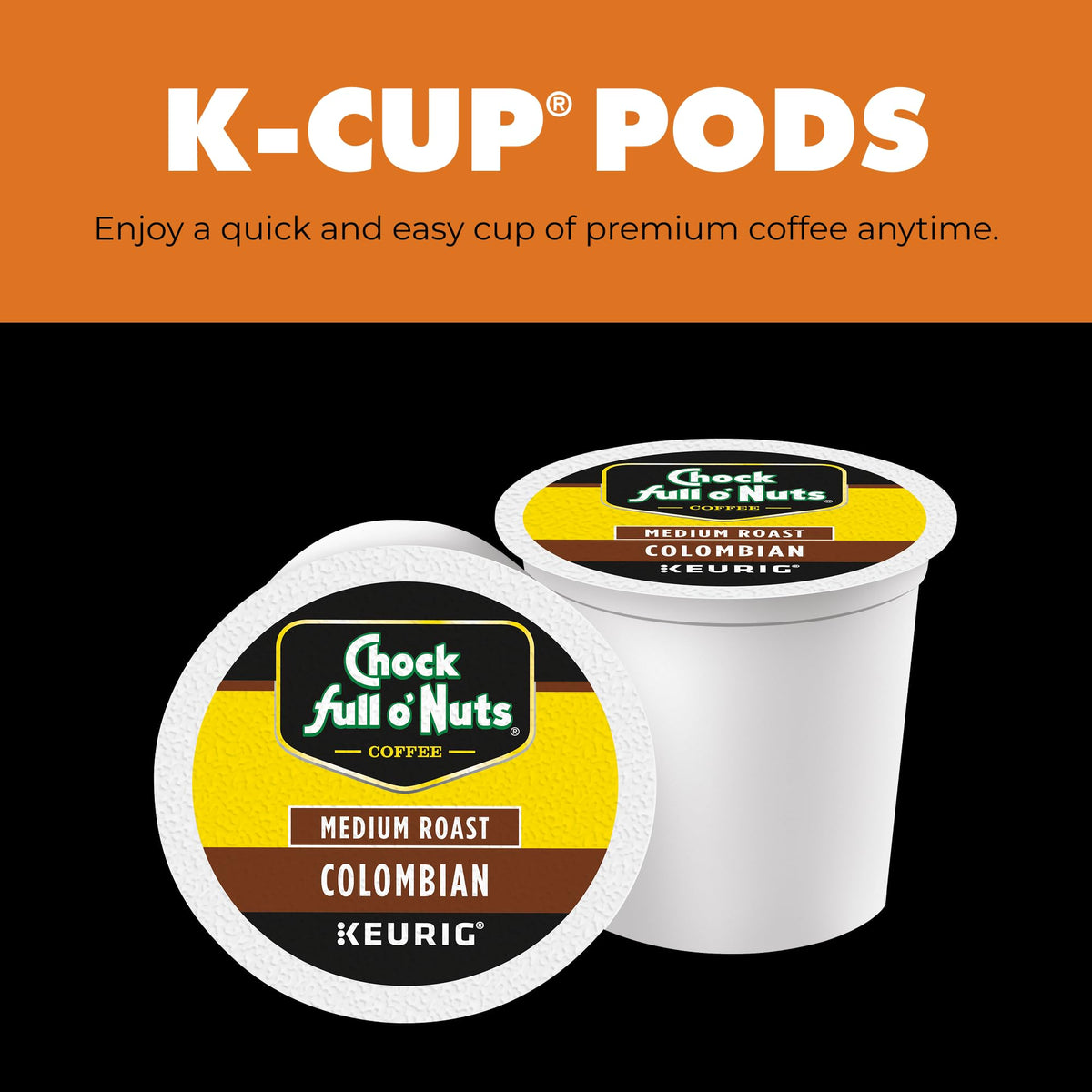 Chock Full o’Nuts Variety Pack Keurig K-Cup Pods – Arabica Coffee, Mild, Medium & Dark Roast – 4 Packs of 12