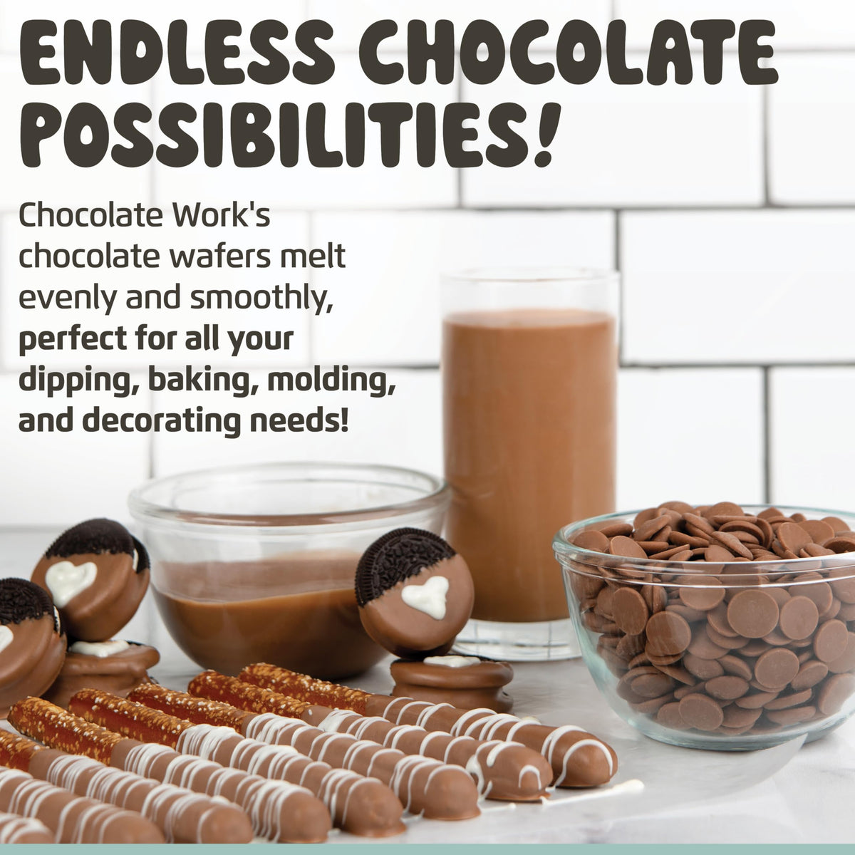 Chocolate Works Milk Melting Chocolate Discs — 1lb x5 Bulk Pack