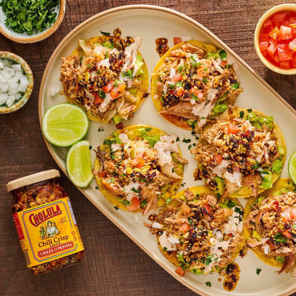 Cholula Chili Crisp: Chiles & Pepitas – Crunchy Medium-Heat Topping (6 x 8 oz)