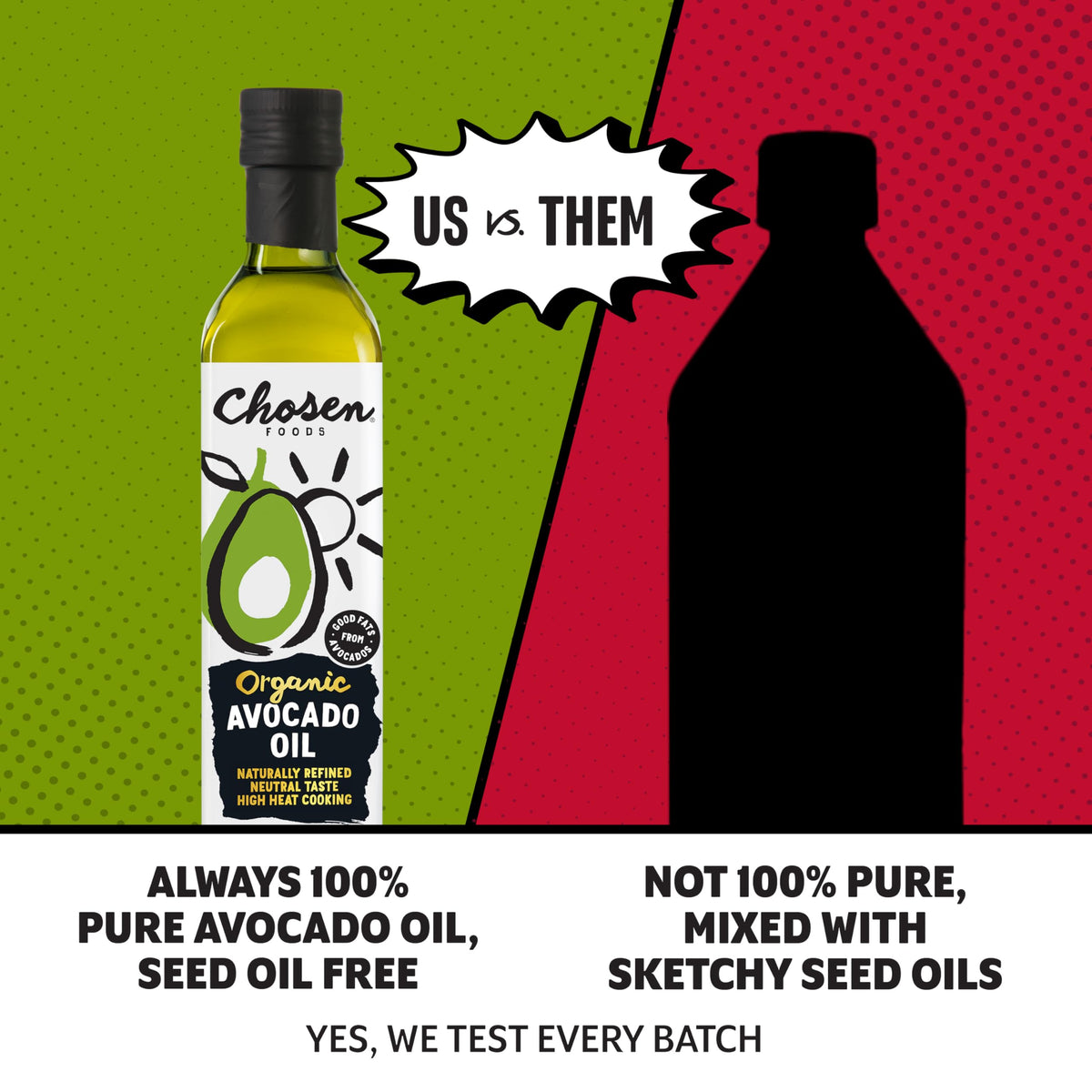 Chosen Foods Organic Avocado Oil, 33.8 Fl Oz – All-Purpose Cooking Oil from 100% Pure Avocados, Non-GMO, Gluten-Free, Keto Friendly, Glyphosate Free