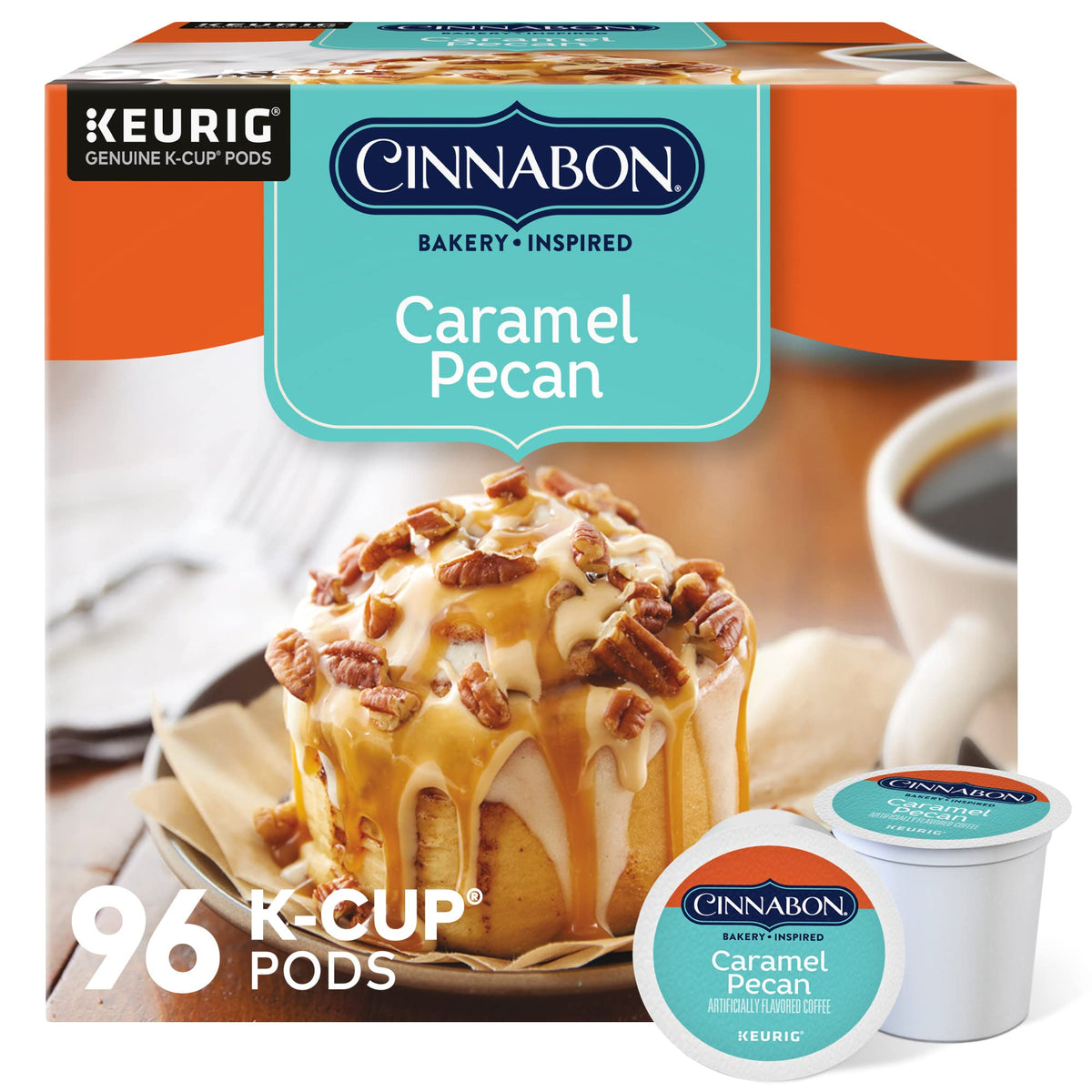 CINNABON Caramel Pecan Coffee K-Cup Pods - 96 Count (Keurig Compatible)