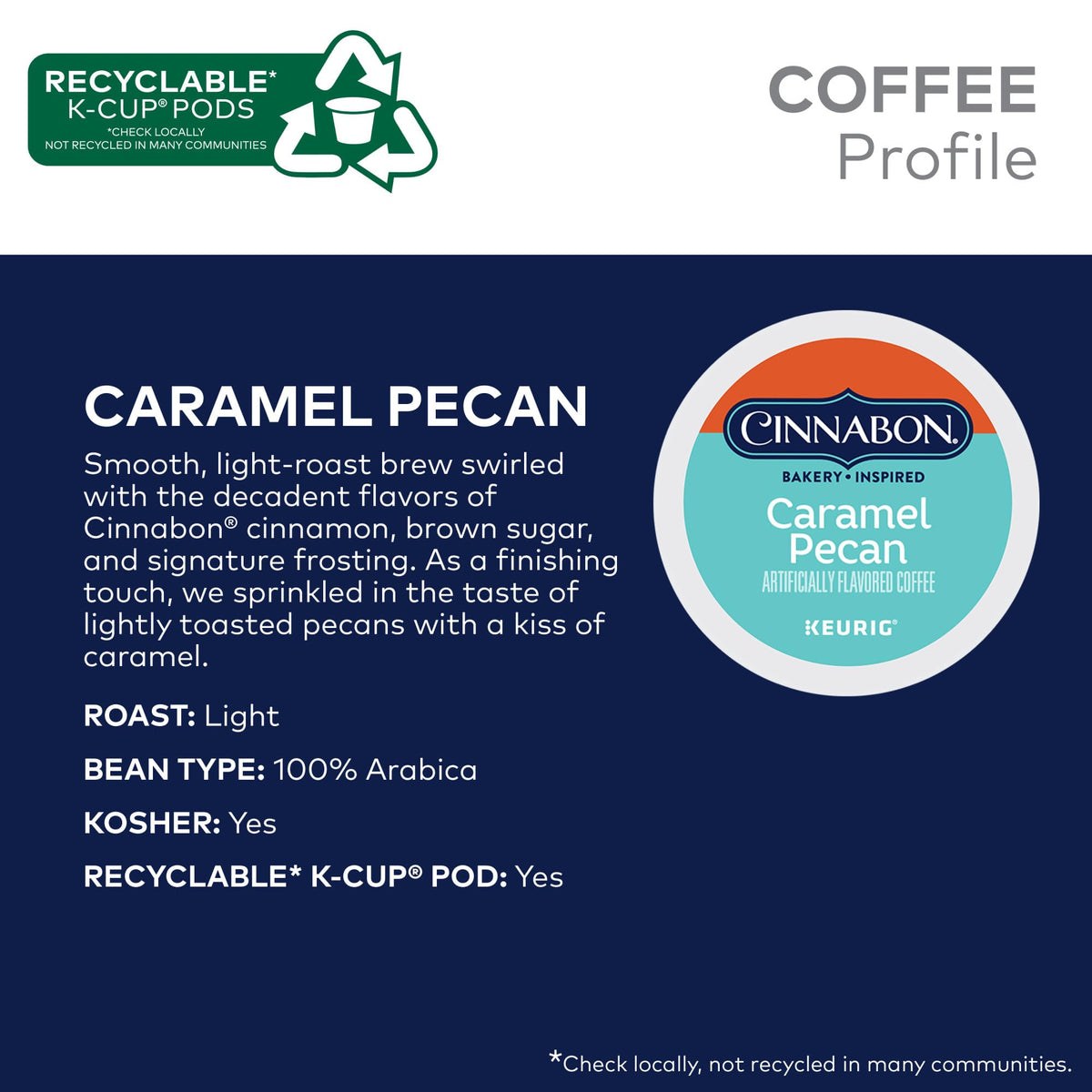 CINNABON Caramel Pecan Coffee K-Cup Pods - 96 Count (Keurig Compatible)