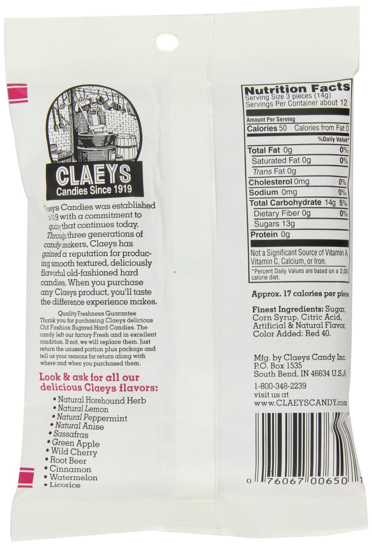 Claey's Wild Cherry Drops – 12-Pack, 6-Ounce Bags | Fat-Free Hard Candy