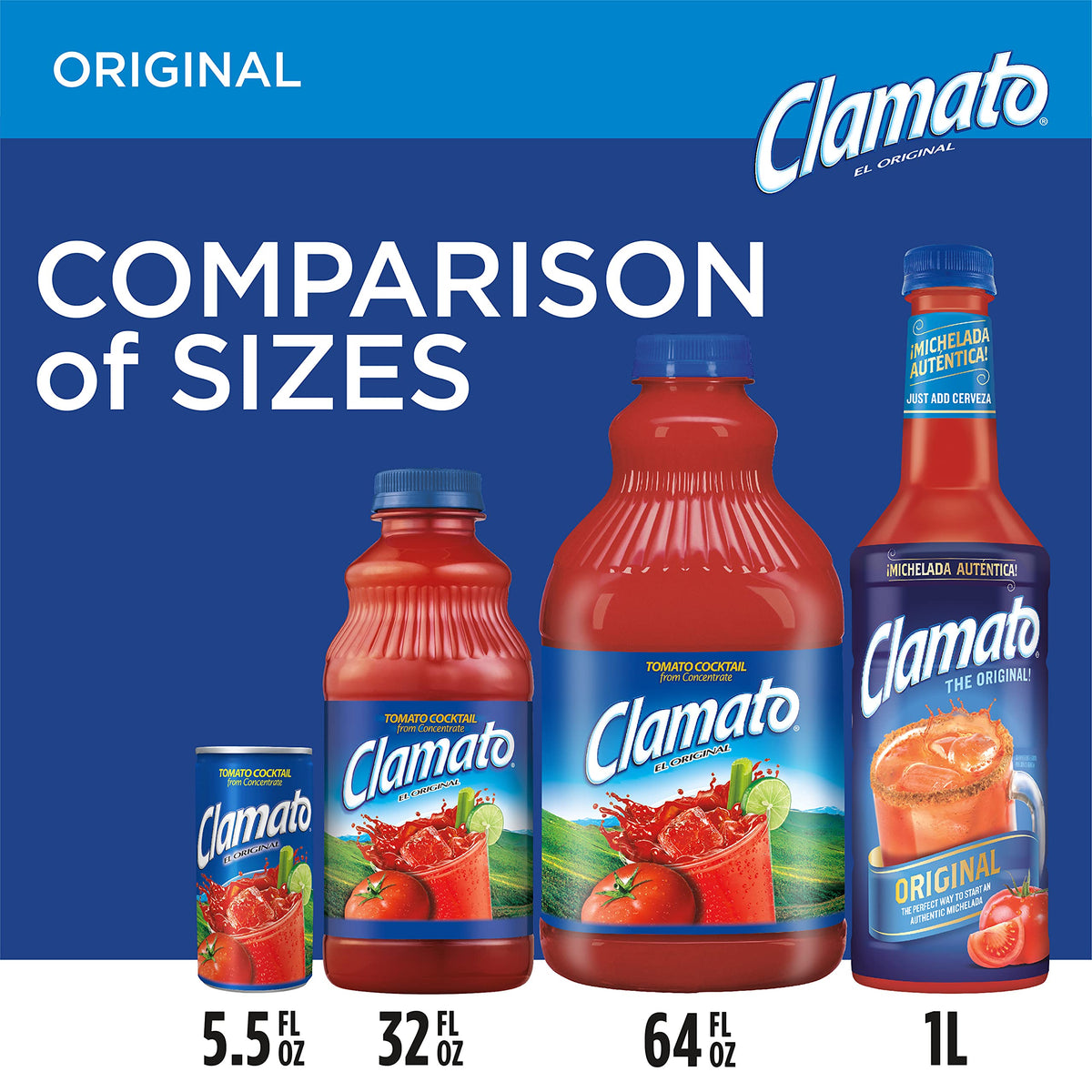 Clamato Original Tomato Cocktail | 64 oz Bottles (Pack of 8)