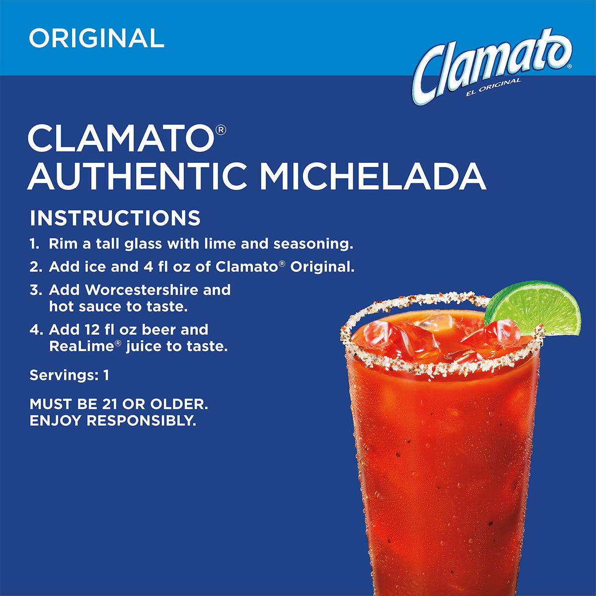 Clamato Original Tomato Cocktail | 64 oz Bottles (Pack of 8)