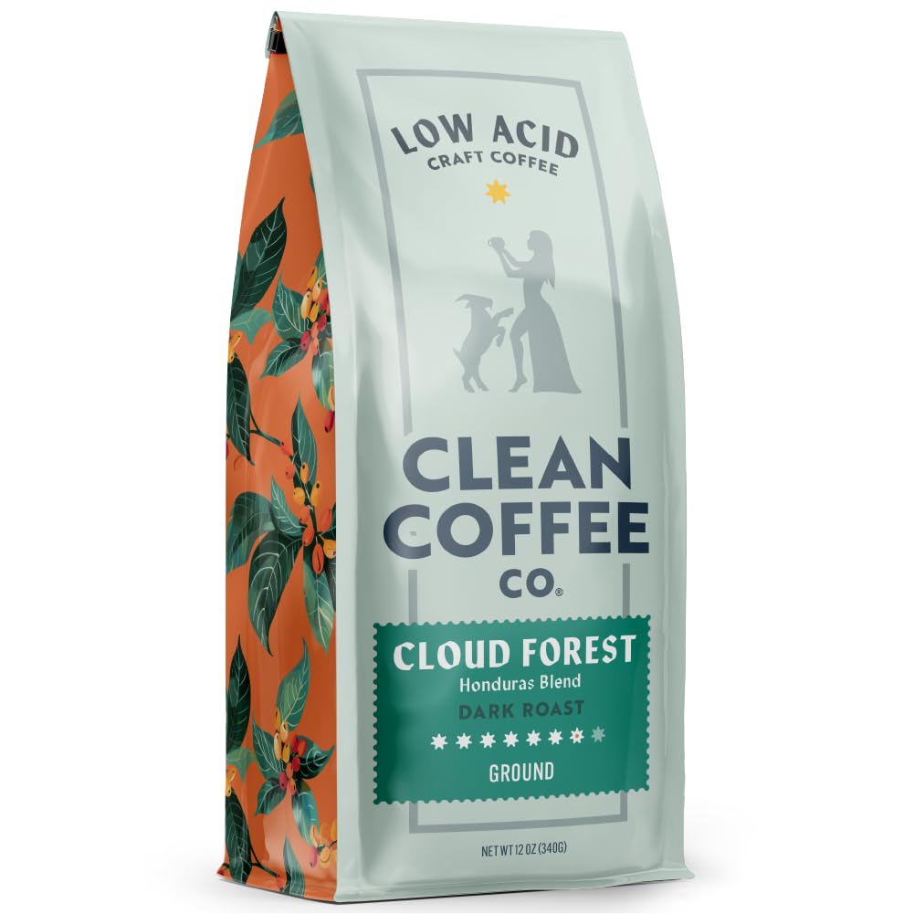 Clean Coffee Co. Low Acid Dark Roast – Honduras Blend, Ground, 12 oz