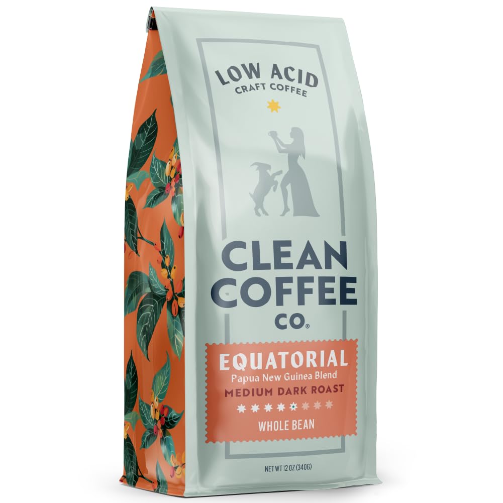 Clean Coffee Co. Papua New Guinea Low-Acid Roast – Mold & Toxin Tested, Milk Chocolate & Roasted Almonds
