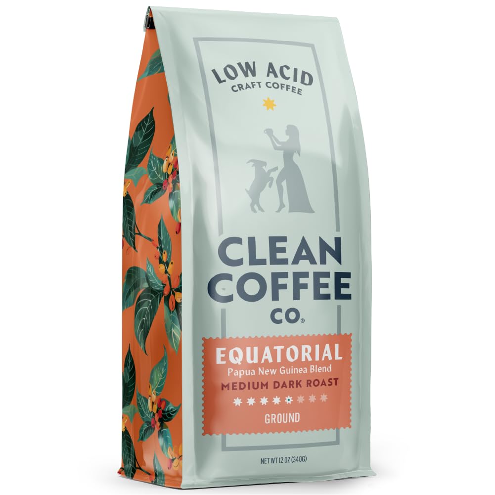 Clean Coffee Co. Papua New Guinea Blend – Low Acid Roast, Milk Chocolate & Roasted Almonds (Ground, 12 oz)