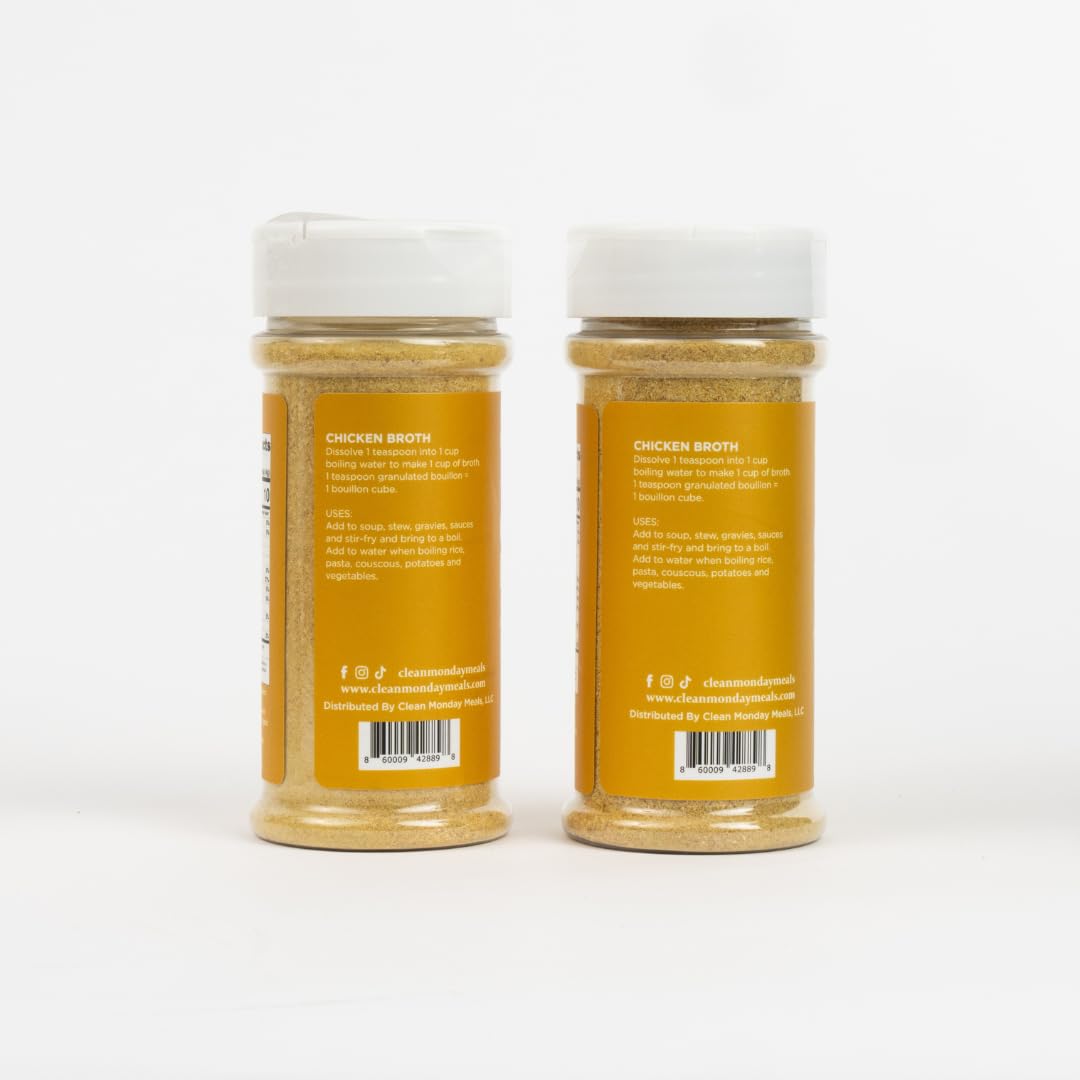 Clean Monday Meals Chicken Bouillon Powder – Gluten Free & Dairy Free, 2-Pack (100 Servings)
