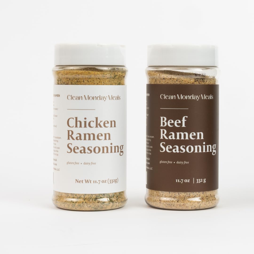 Clean Monday Meals Chicken and Beef Ramen Seasoning Mix | Gluten Free & Dairy Free | 11.07 oz (2-Pack) | Versatile Flavor Booster