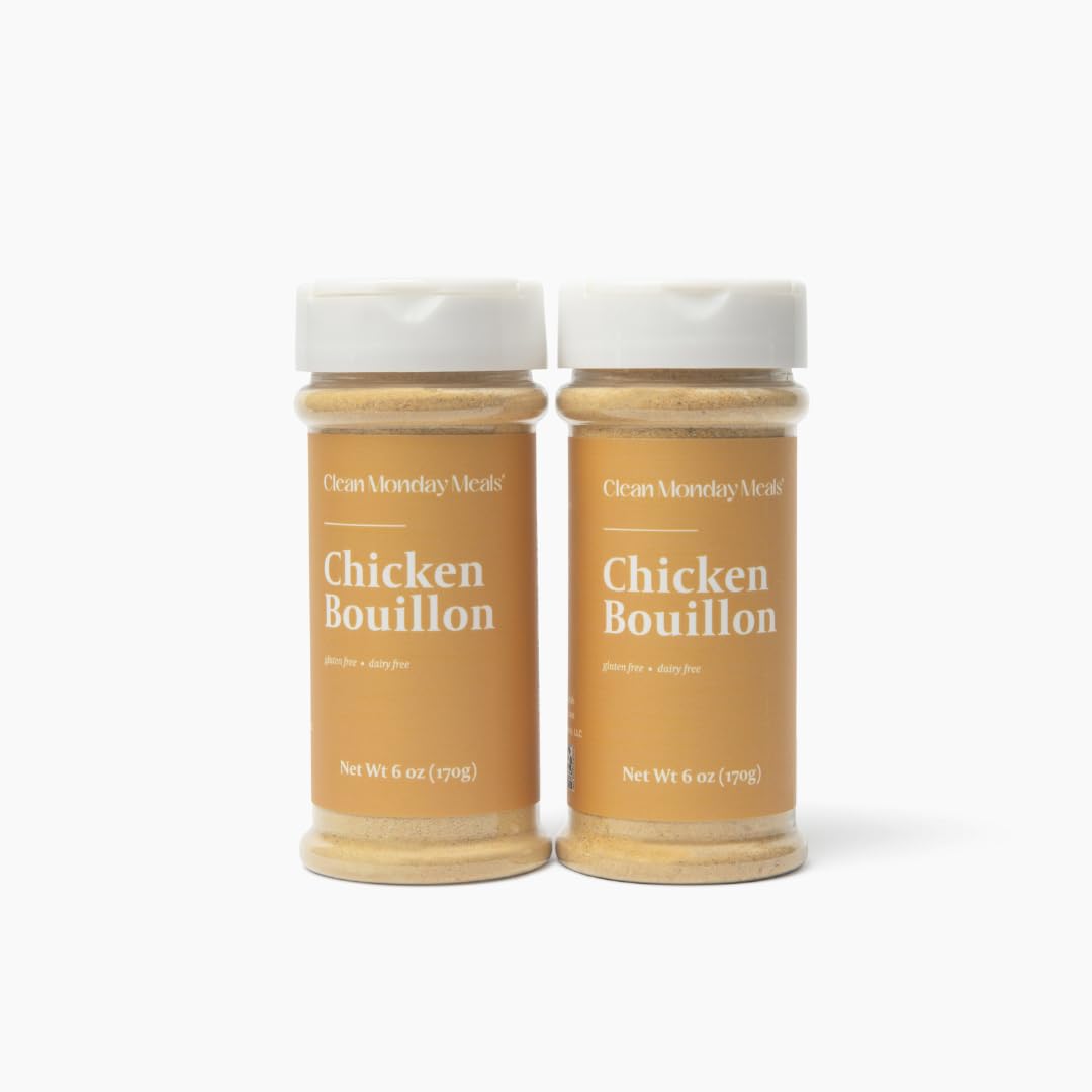 Clean Monday Meals Chicken Bouillon Powder – Gluten Free & Dairy Free, 2-Pack (100 Servings)
