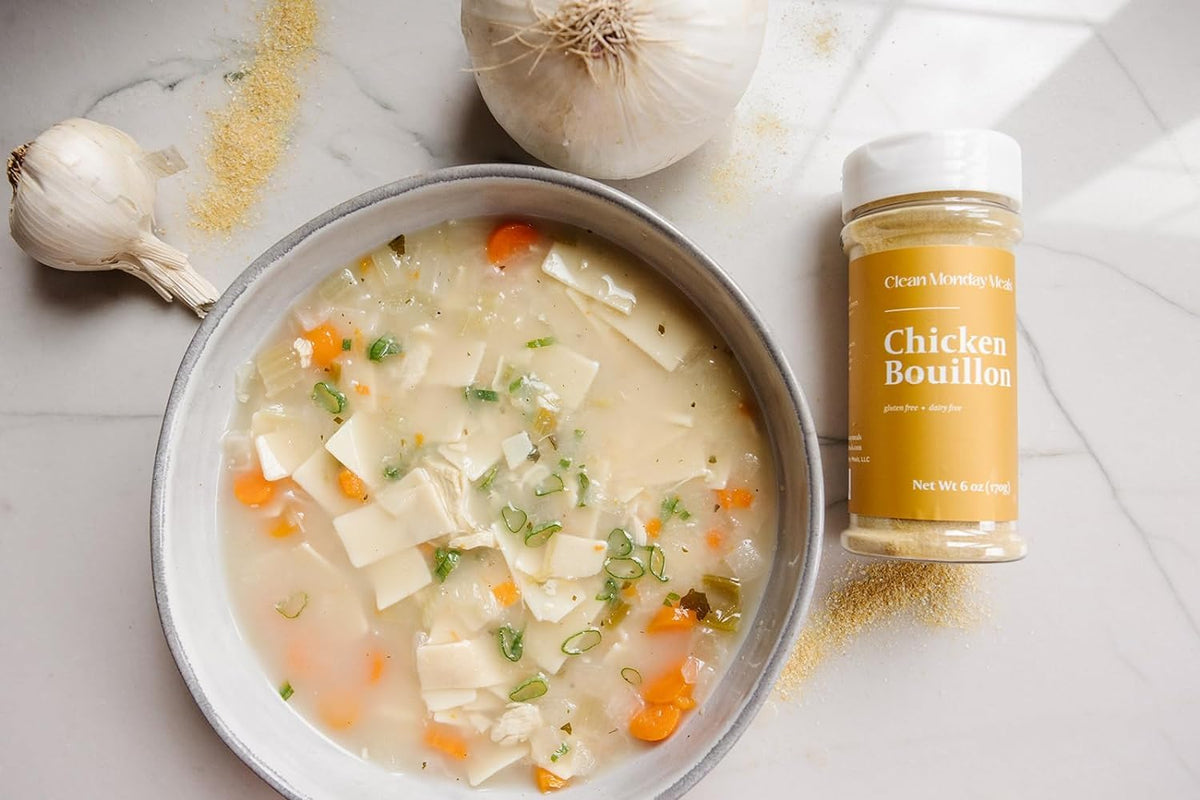Clean Monday Meals Chicken Bouillon Powder – Gluten Free & Dairy Free, 2-Pack (100 Servings)