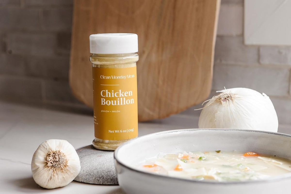 Clean Monday Meals Chicken Bouillon Powder – Gluten Free & Dairy Free, 2-Pack (100 Servings)